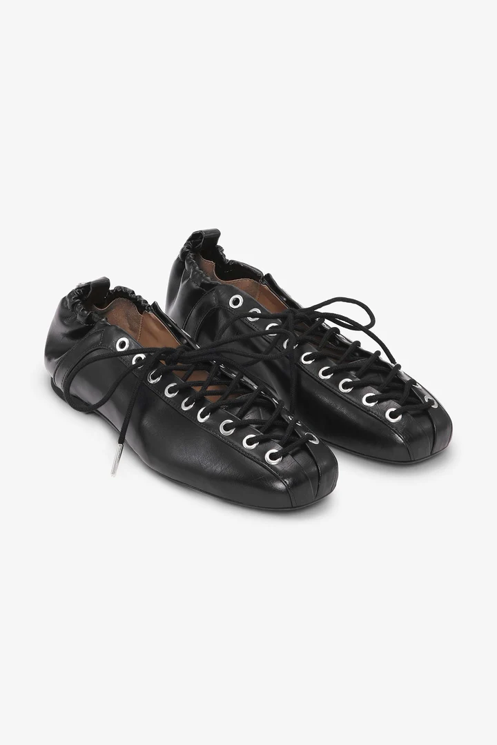 Ballerinas Eyelets Lace Up Crinkle Oleatex - Image 2