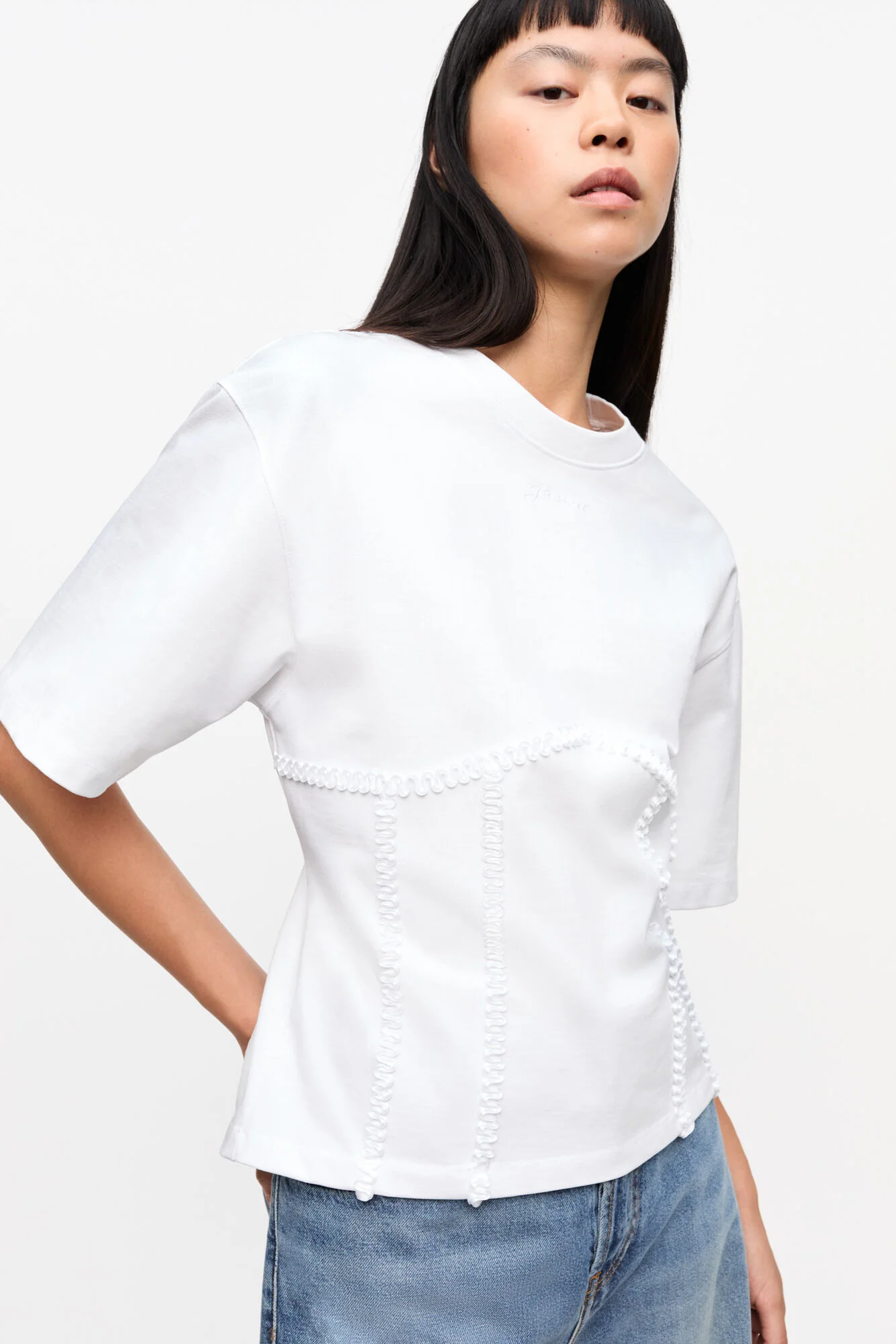 T-Shirt Heavy Cotton Tie Back Waisted - Image 2