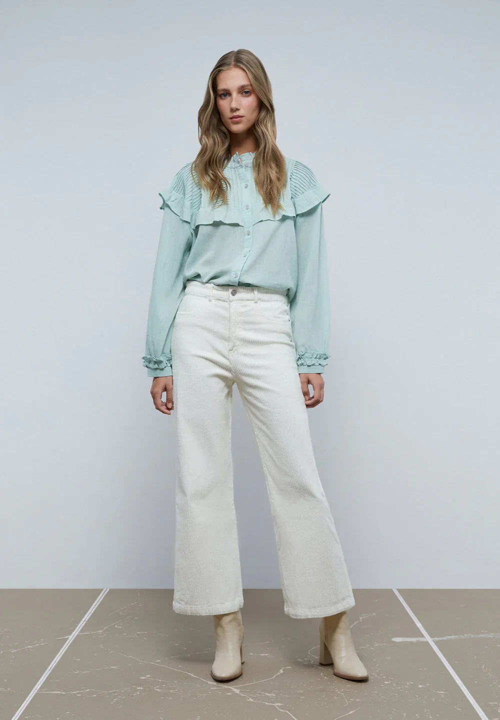 Blusa Pleat Ruffle