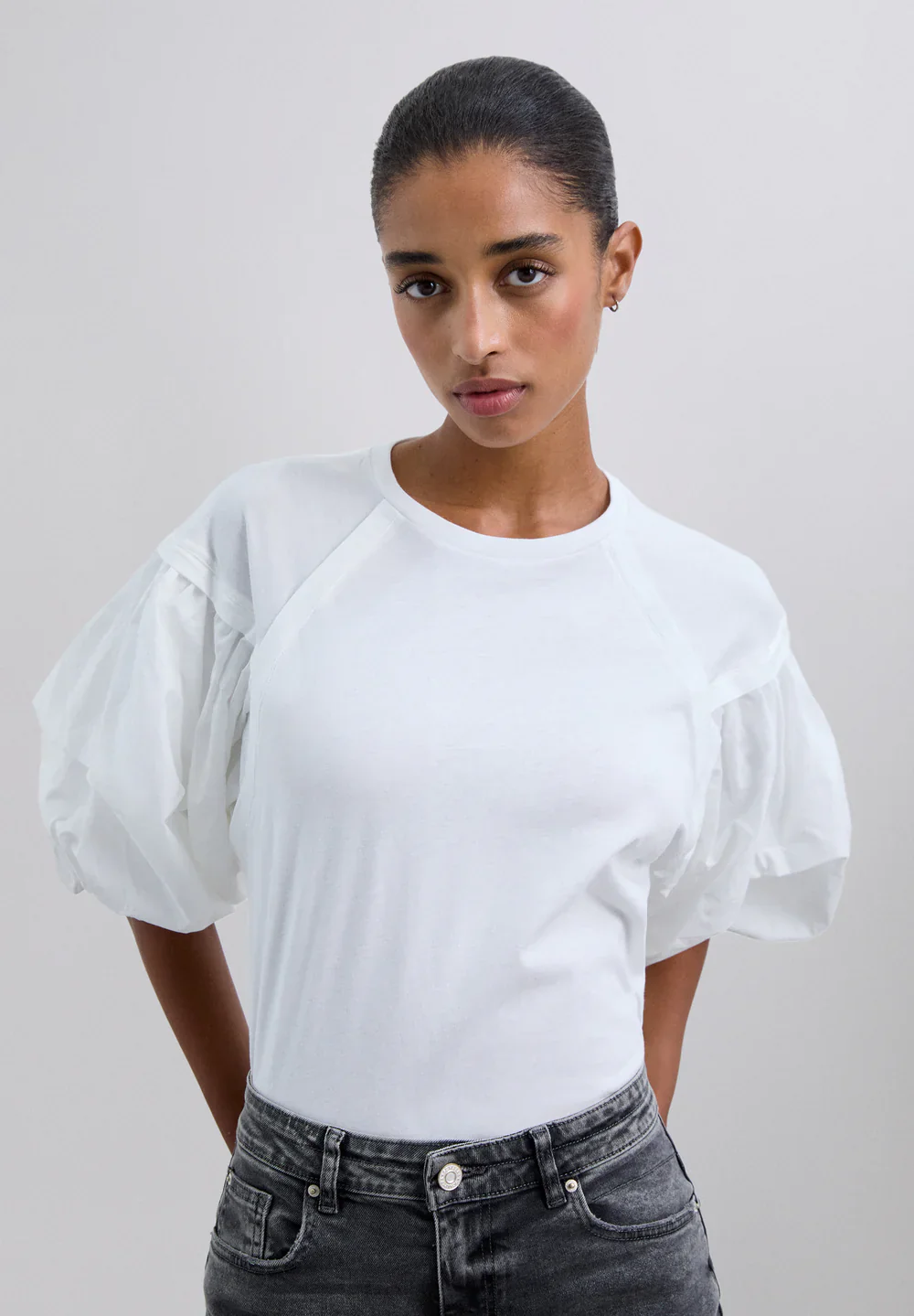 Blusa Poplin Puff Tee