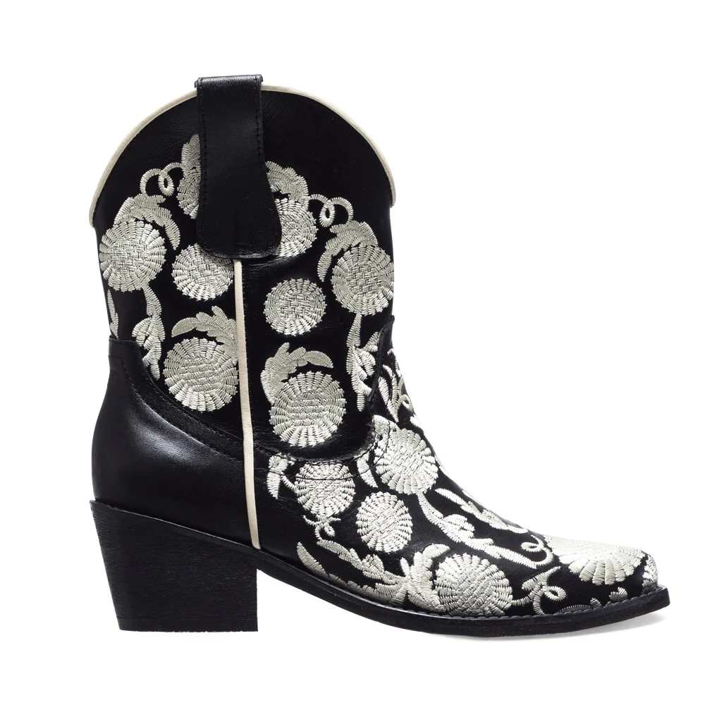 Bota Texana Flores Hueso - Image 2
