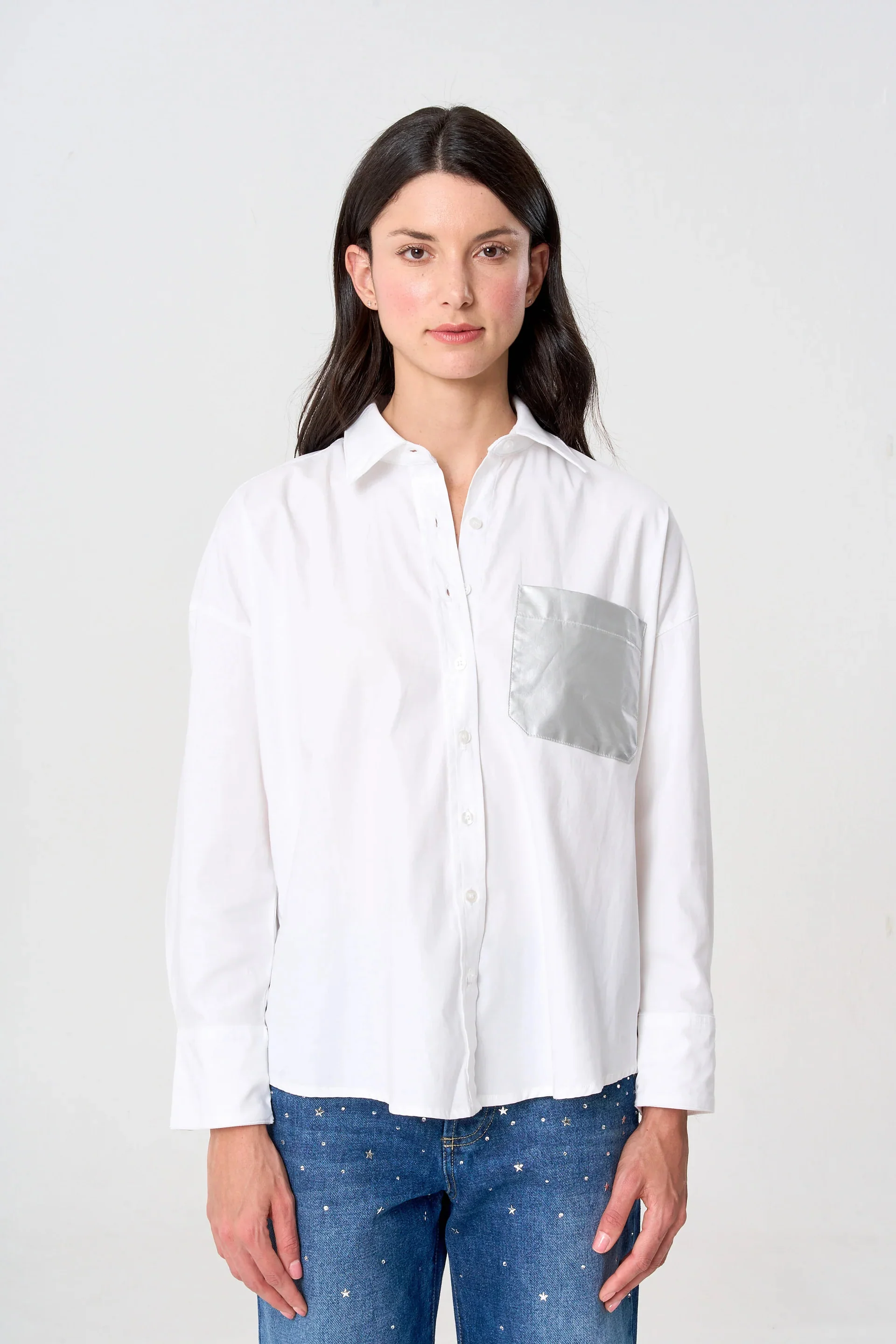 Camisa Bolsillo Plateado