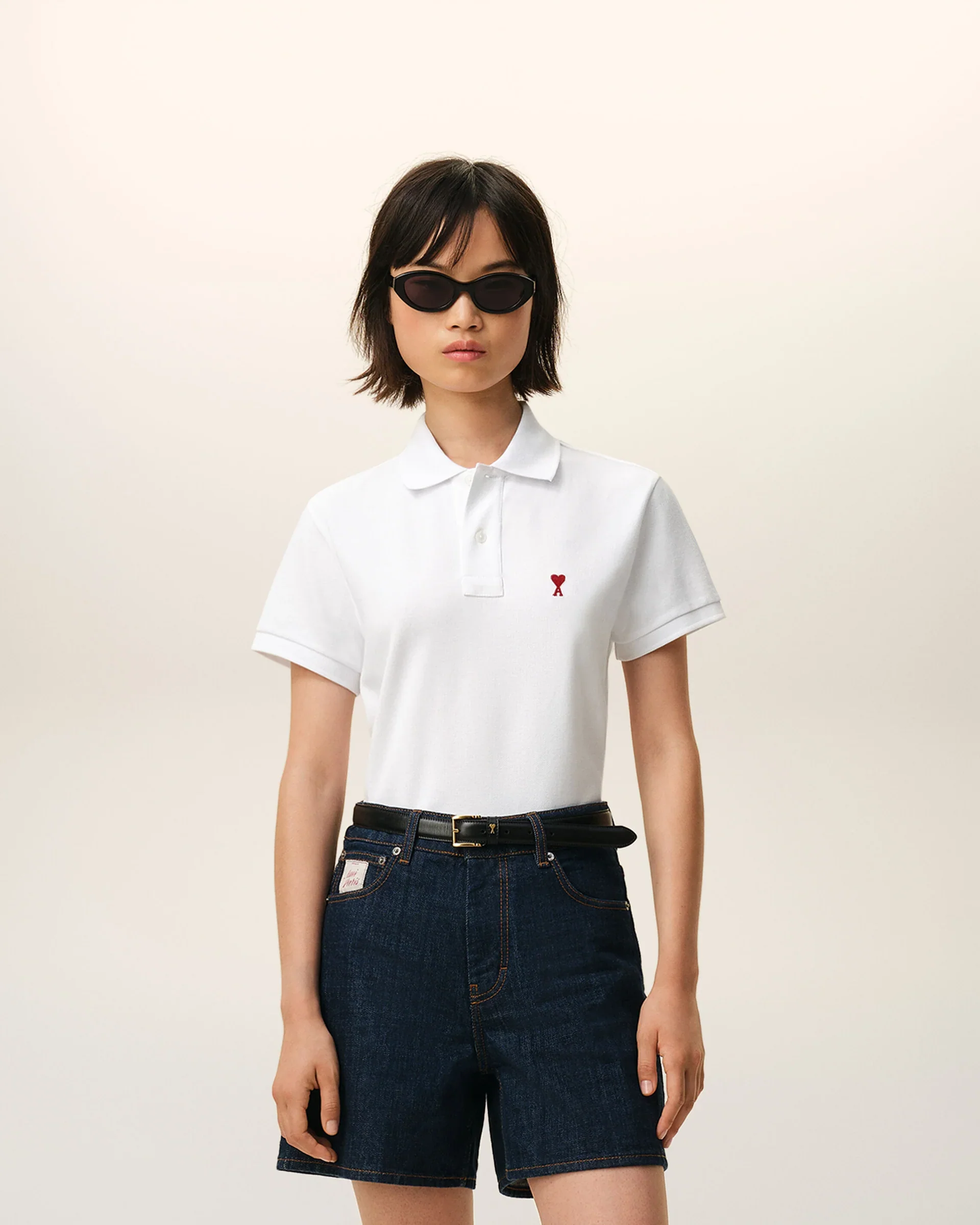 Polo De Algodón Blanco Ami De Coeur Unisex