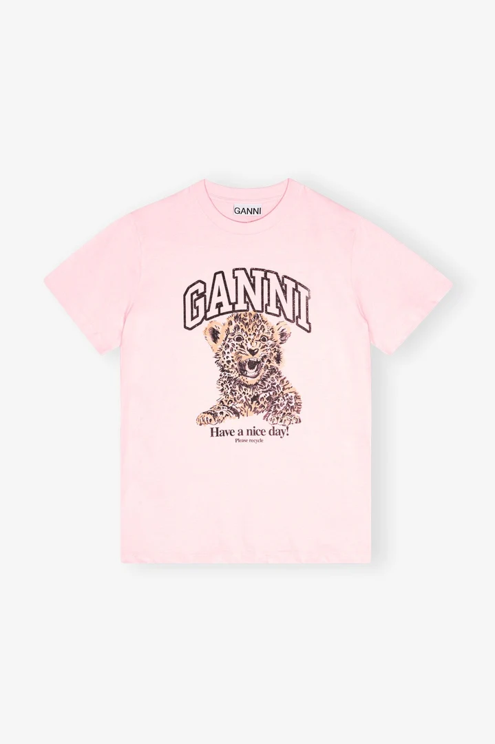 T-Shirt Básica Holgada de Leopardo
