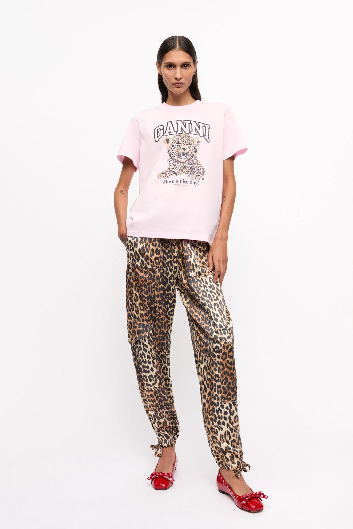 T-Shirt Básica Holgada de Leopardo - Image 6