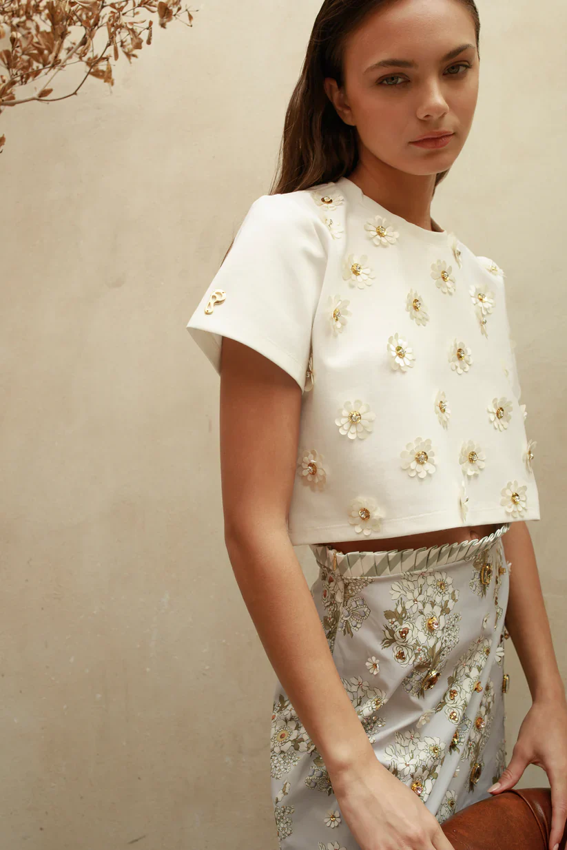 T-Shirt Floral Cropped - Image 4
