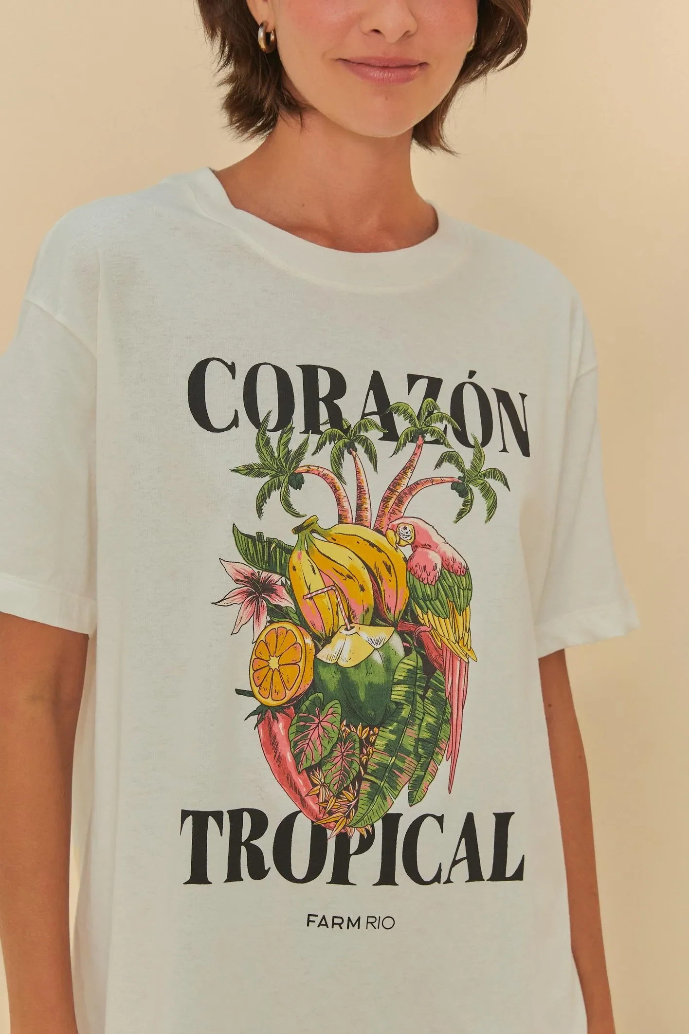 T-Shirt Media Corazon Tropical