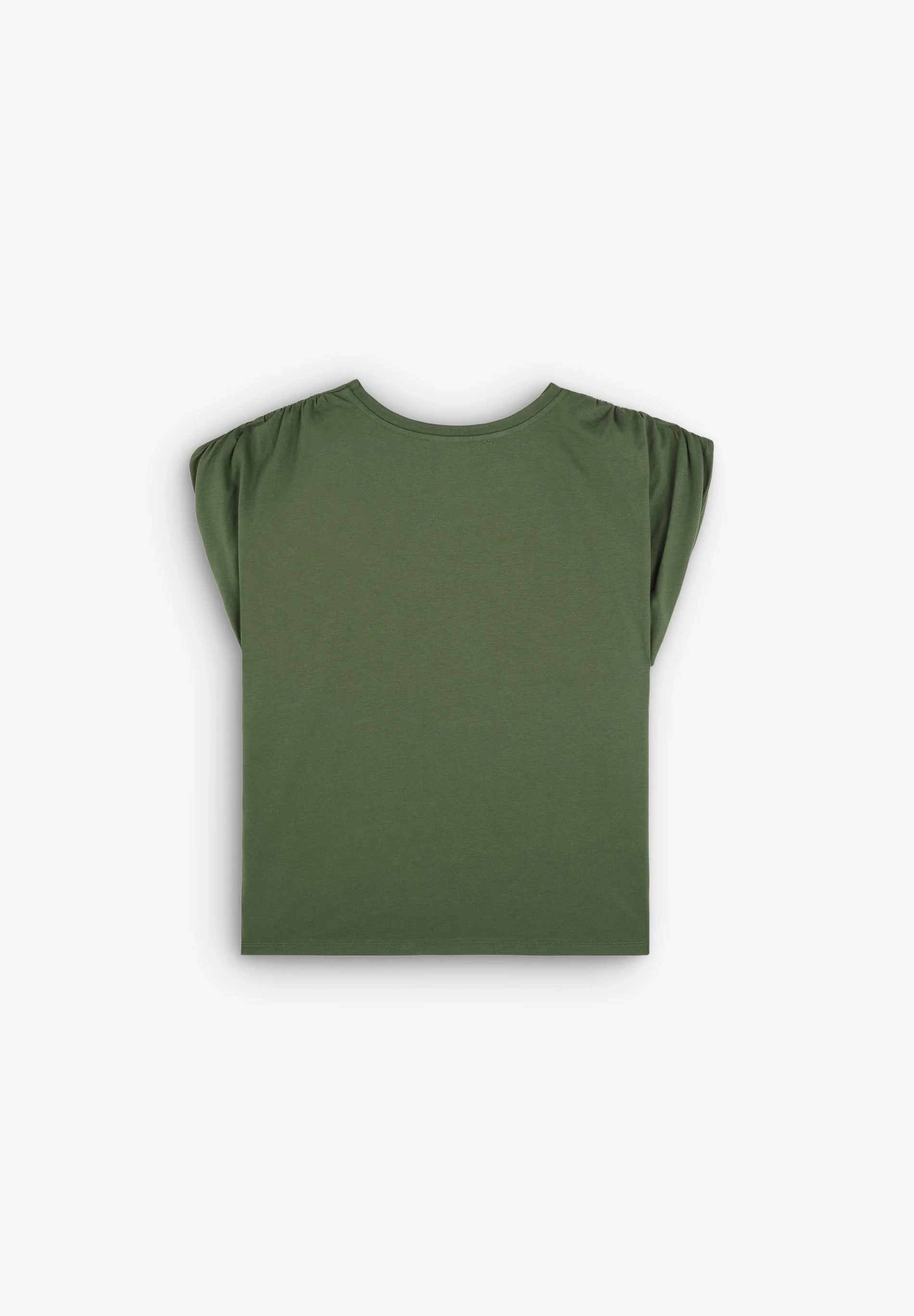 T-Shirt Op Gathered Shoulder Tee