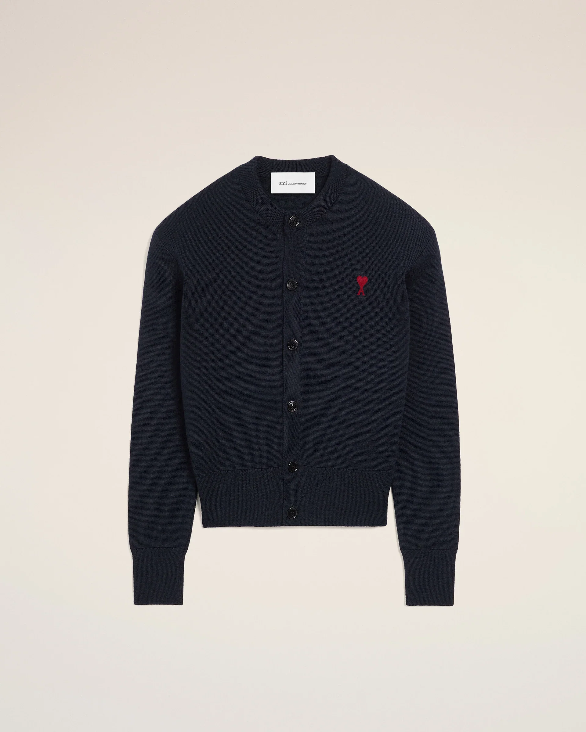 Cardigan Crewneck With Contrasted Ami De Coeur Unisex - Image 5