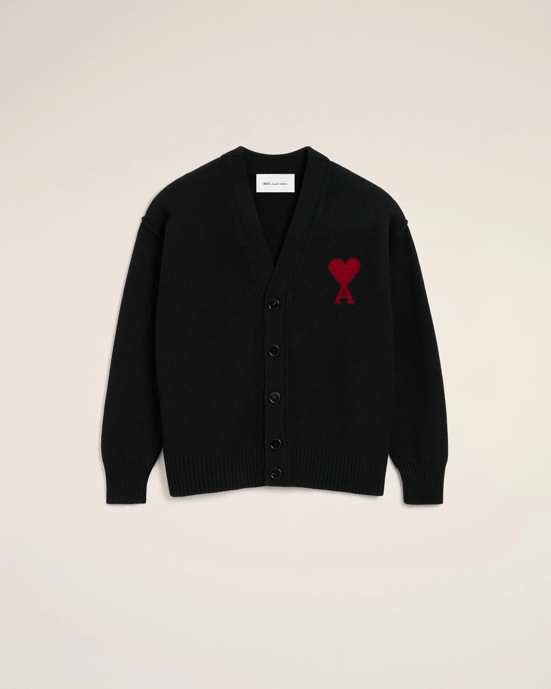 Cárdigan De Lana Negra Con Detalles Contrastantes De Ami De Coeur Unisex - Image 6