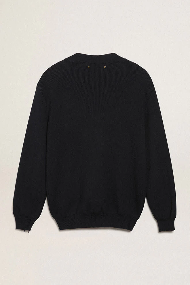 Cardigan Golden Goose Knit Distressed Cotton Hombre - Image 3
