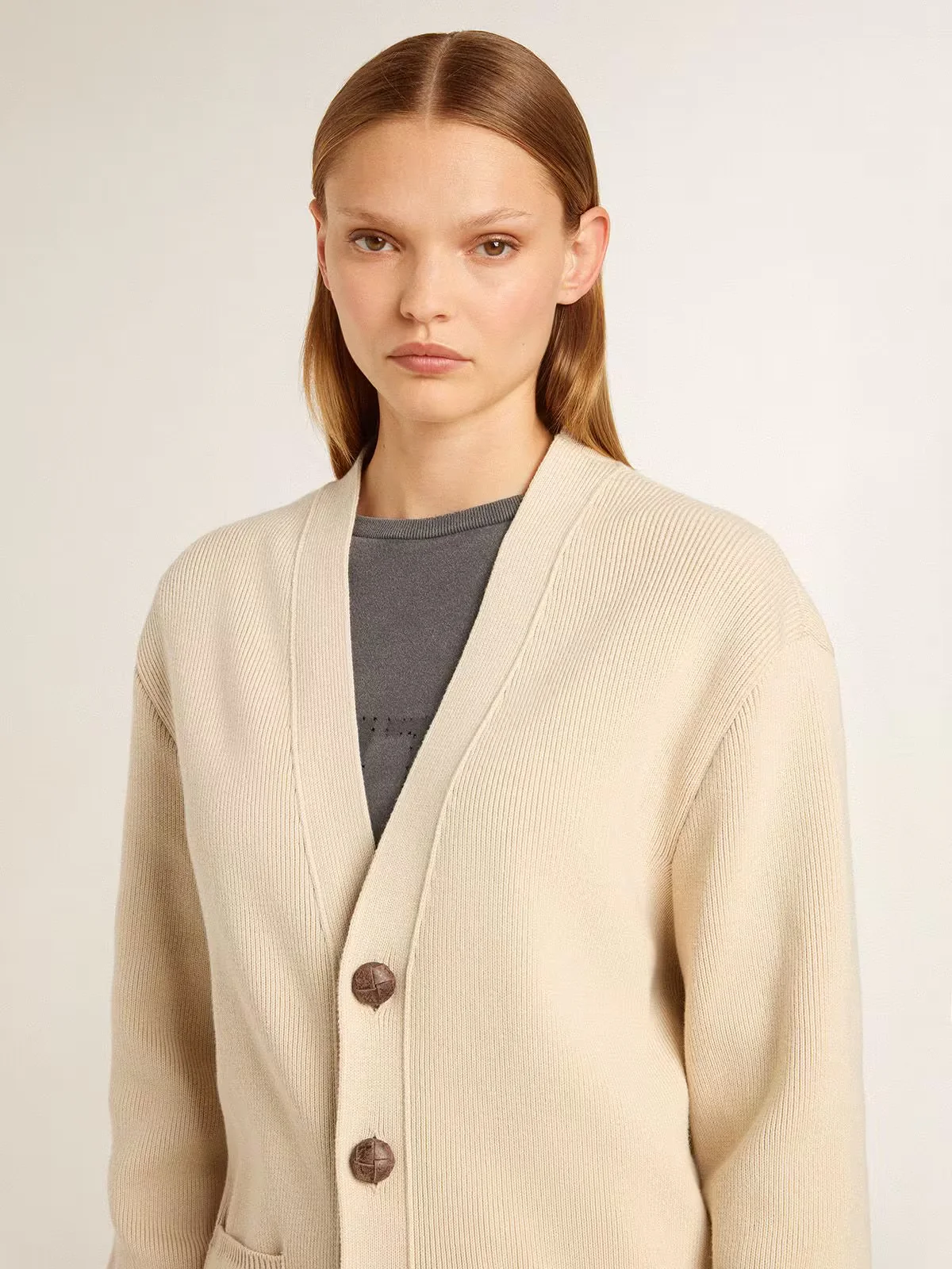 Cardigan Golden Knit With Logo - Image 2