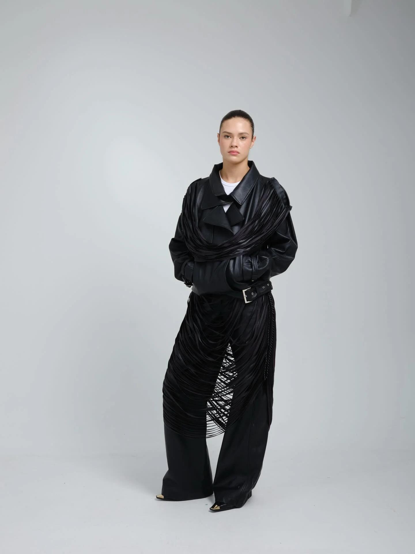 Chaqueta Biker Con Flecos Ravello - Image 4