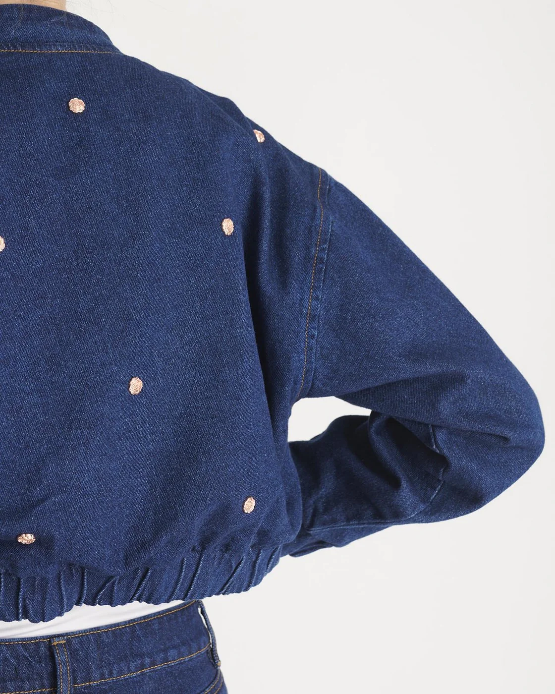 Chaqueta Denim Apliques Flores - Image 3