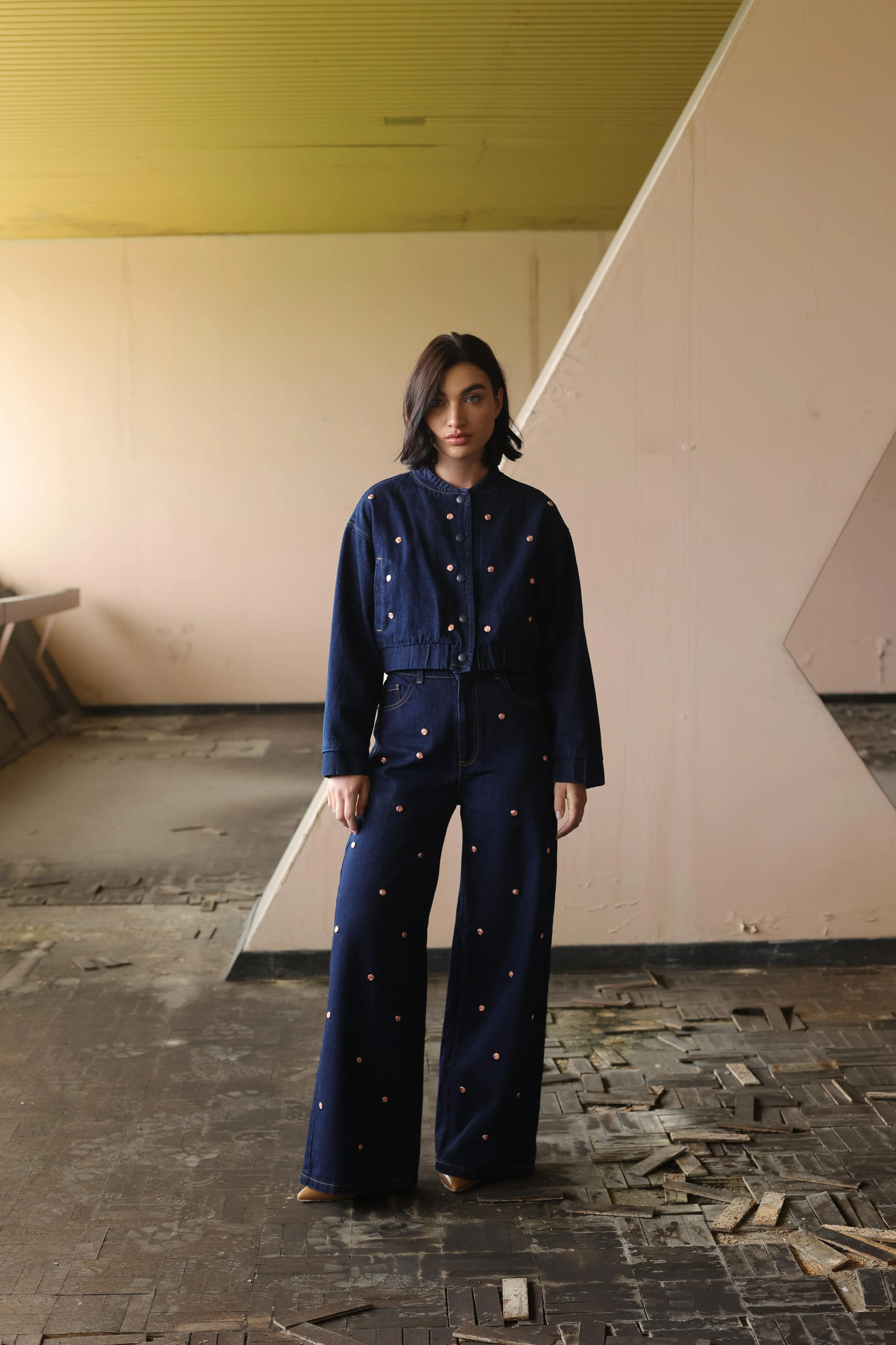 Chaqueta Denim Apliques Flores - Image 6