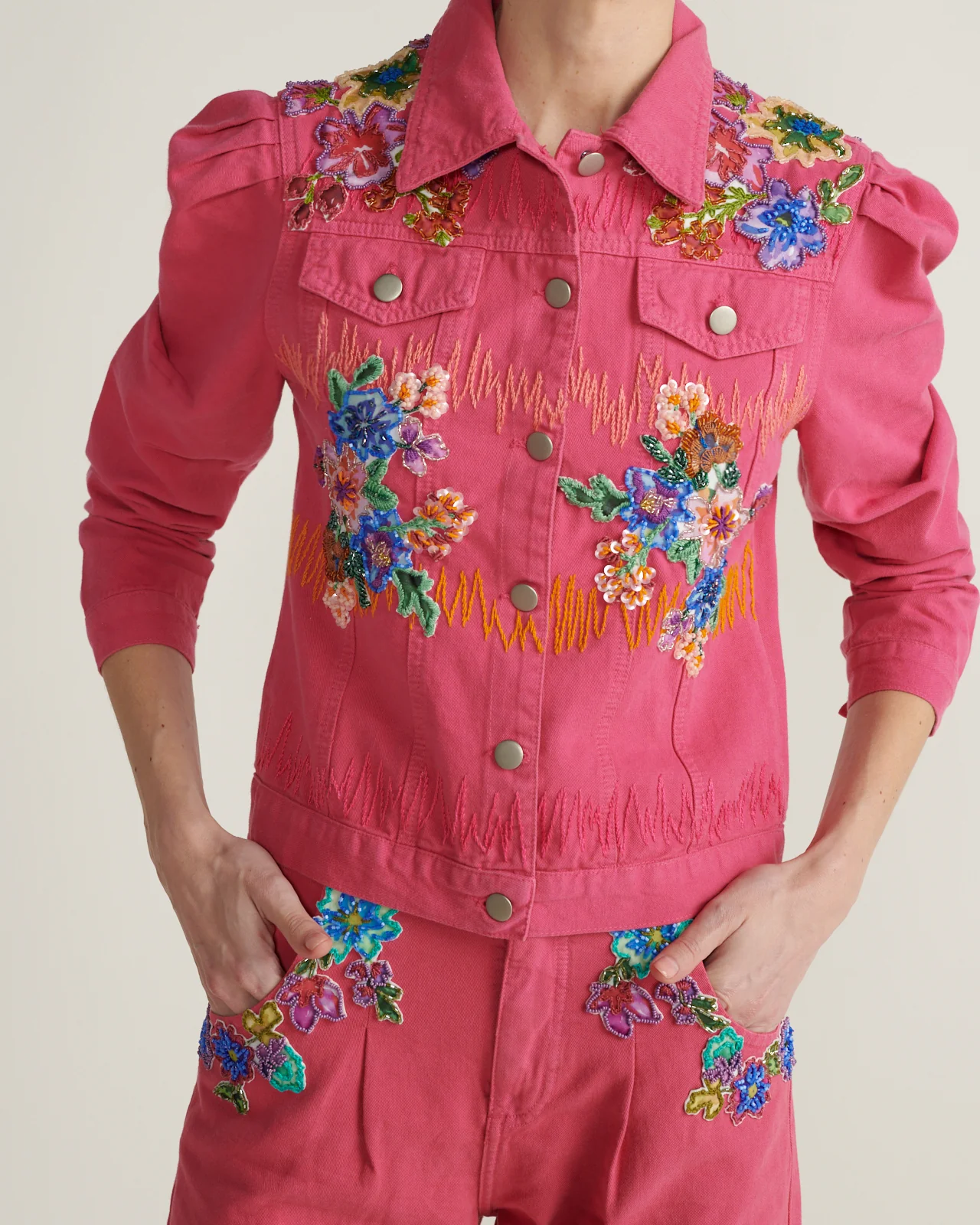 Chaqueta Rosa Jaquard - Image 4