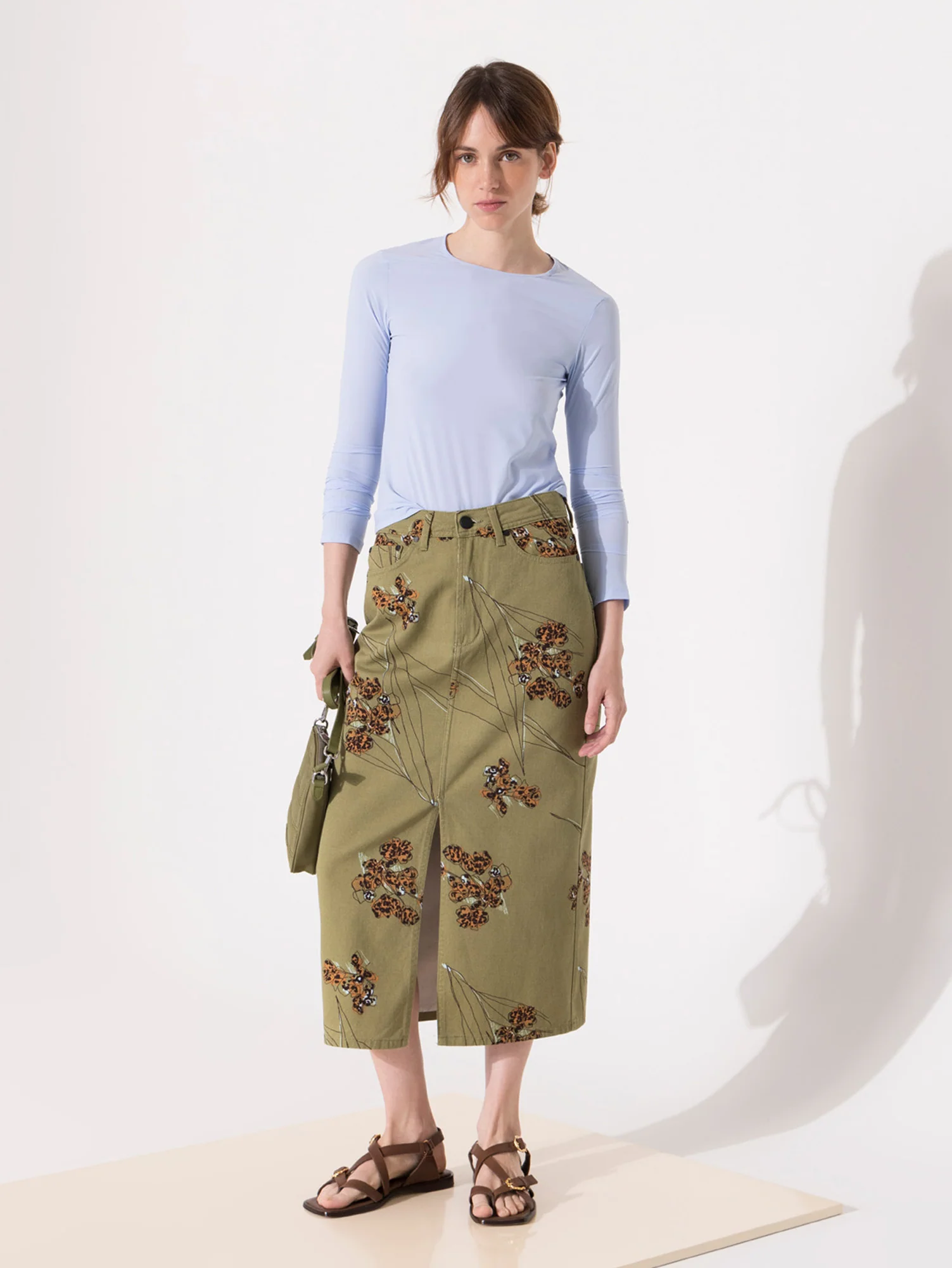 Falda Leaves Midi