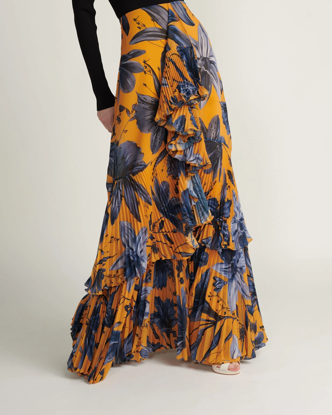 Falda Maxi Floral Mostaza - Image 4