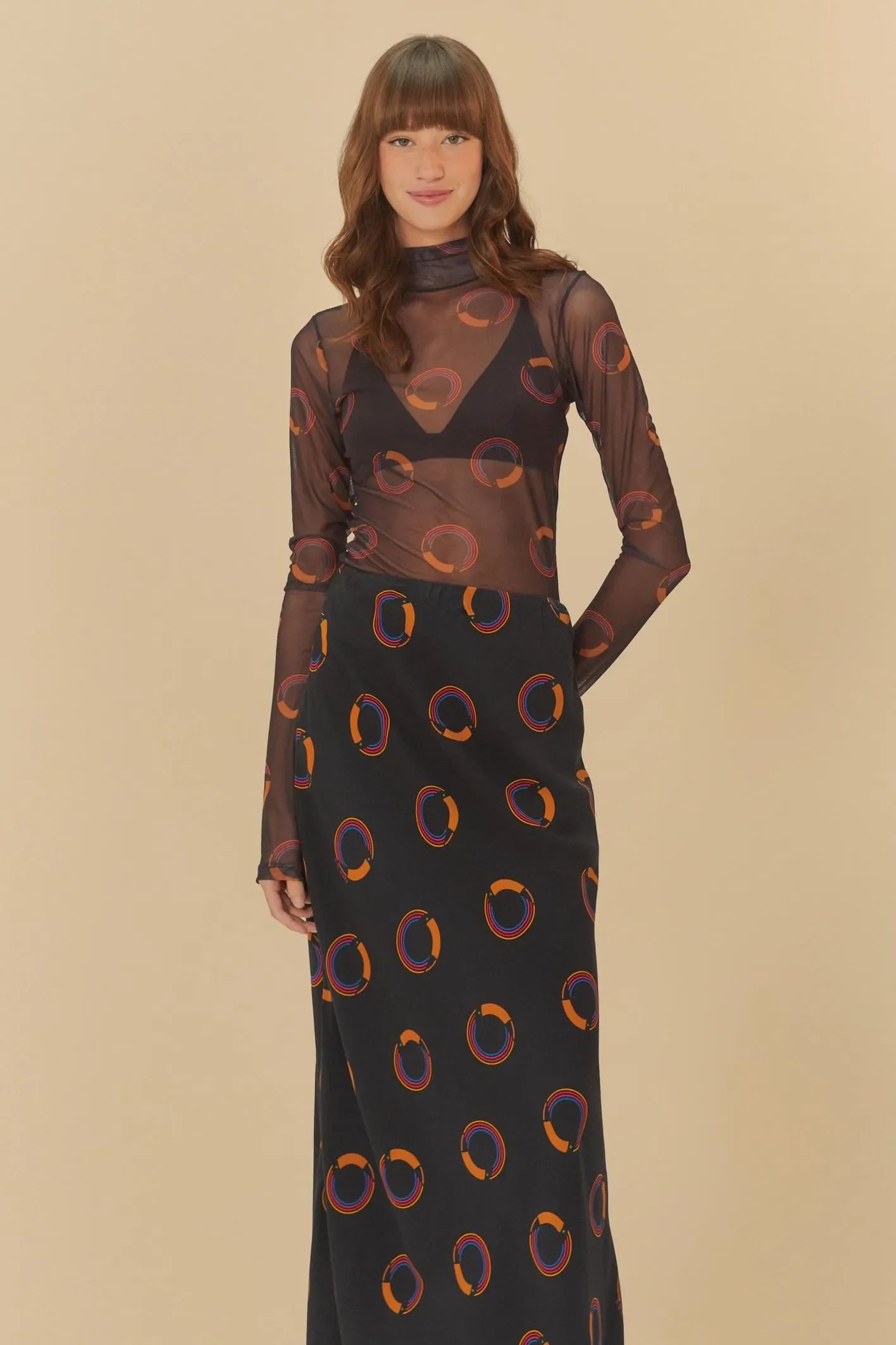 Vestido con falda estampada de lunares Tuca - Image 3