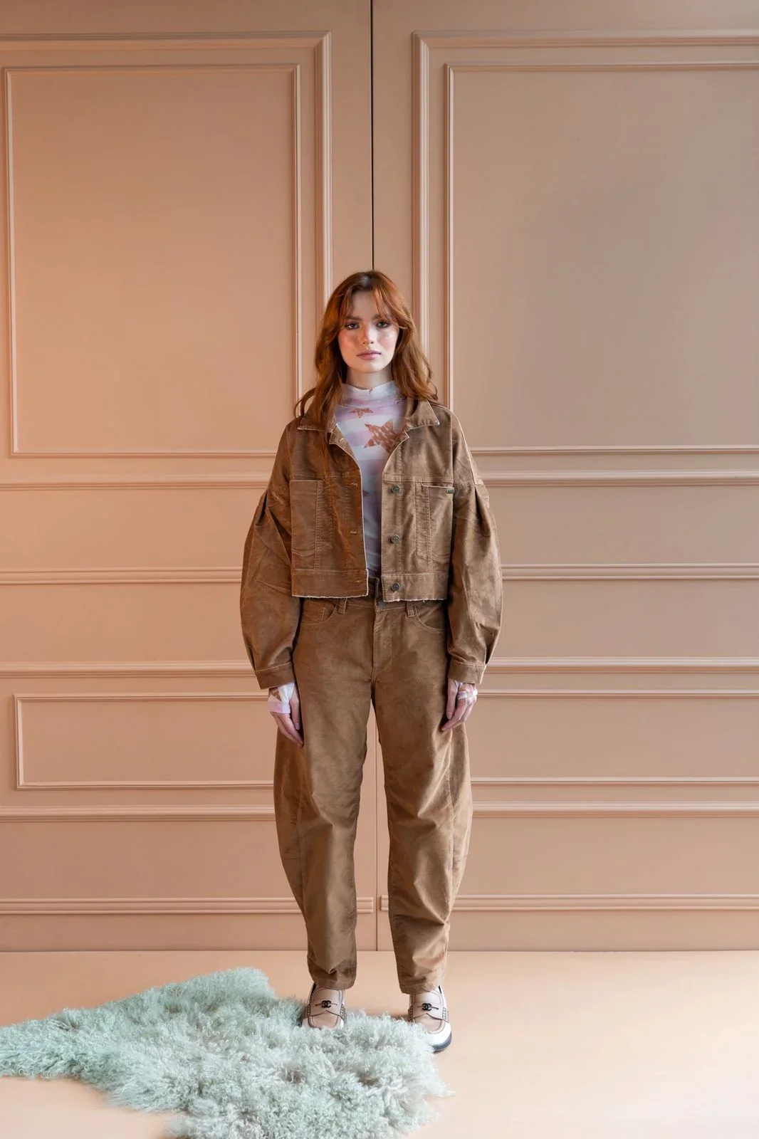 Jean Balloon Velvet Caramel
