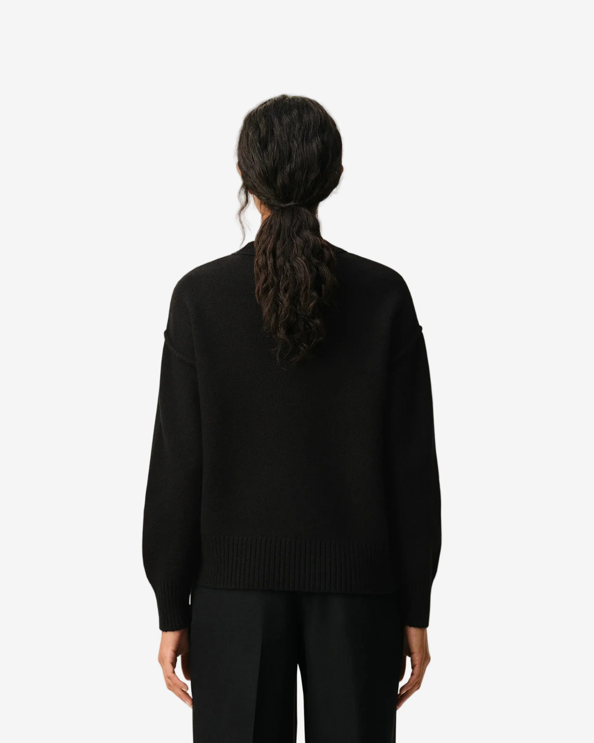 Jersey De Cuello Redondo De Lana Negra Ami De Coeur Unisex - Image 3