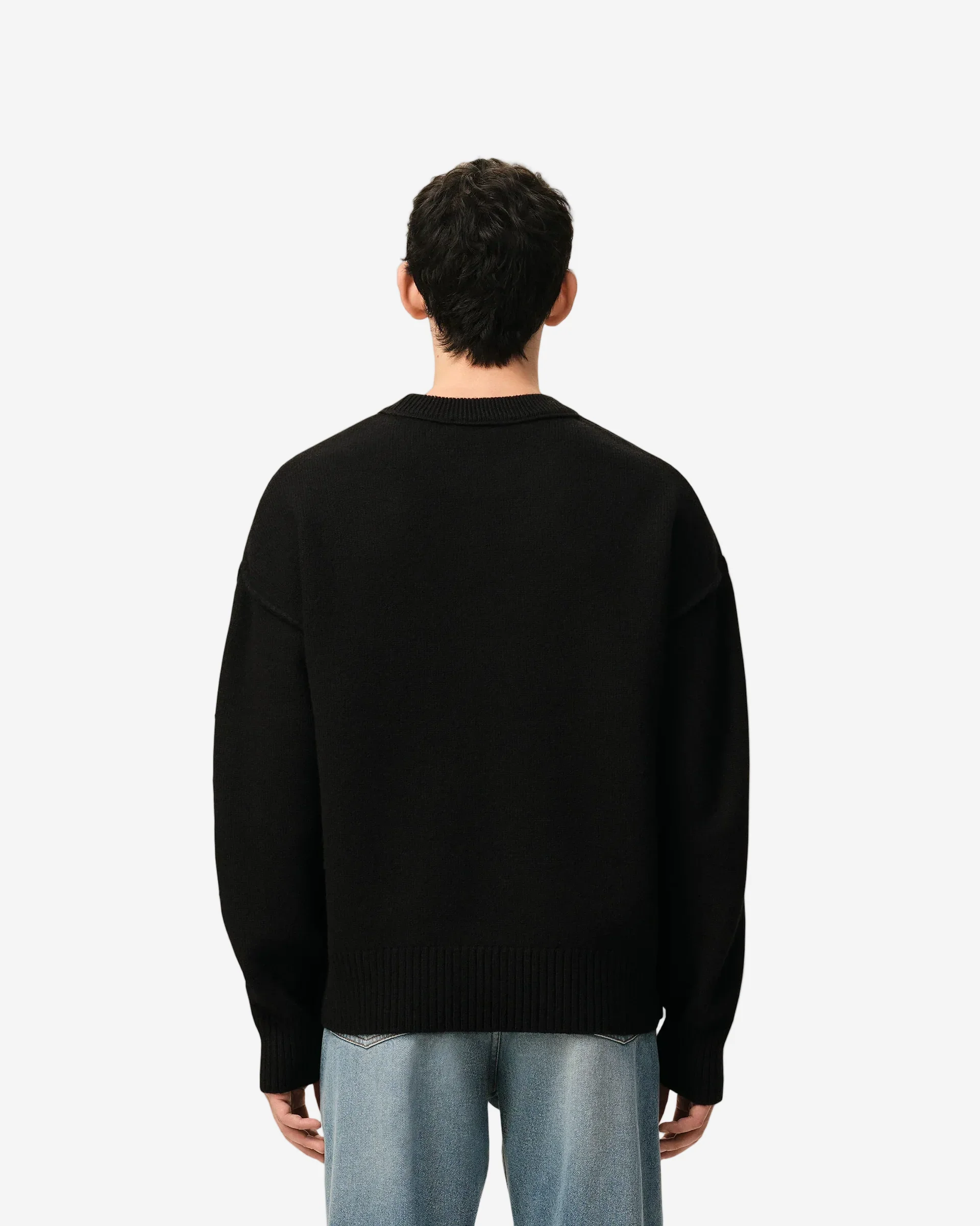 Jersey De Cuello Redondo De Lana Negra Ami De Coeur Unisex - Image 5