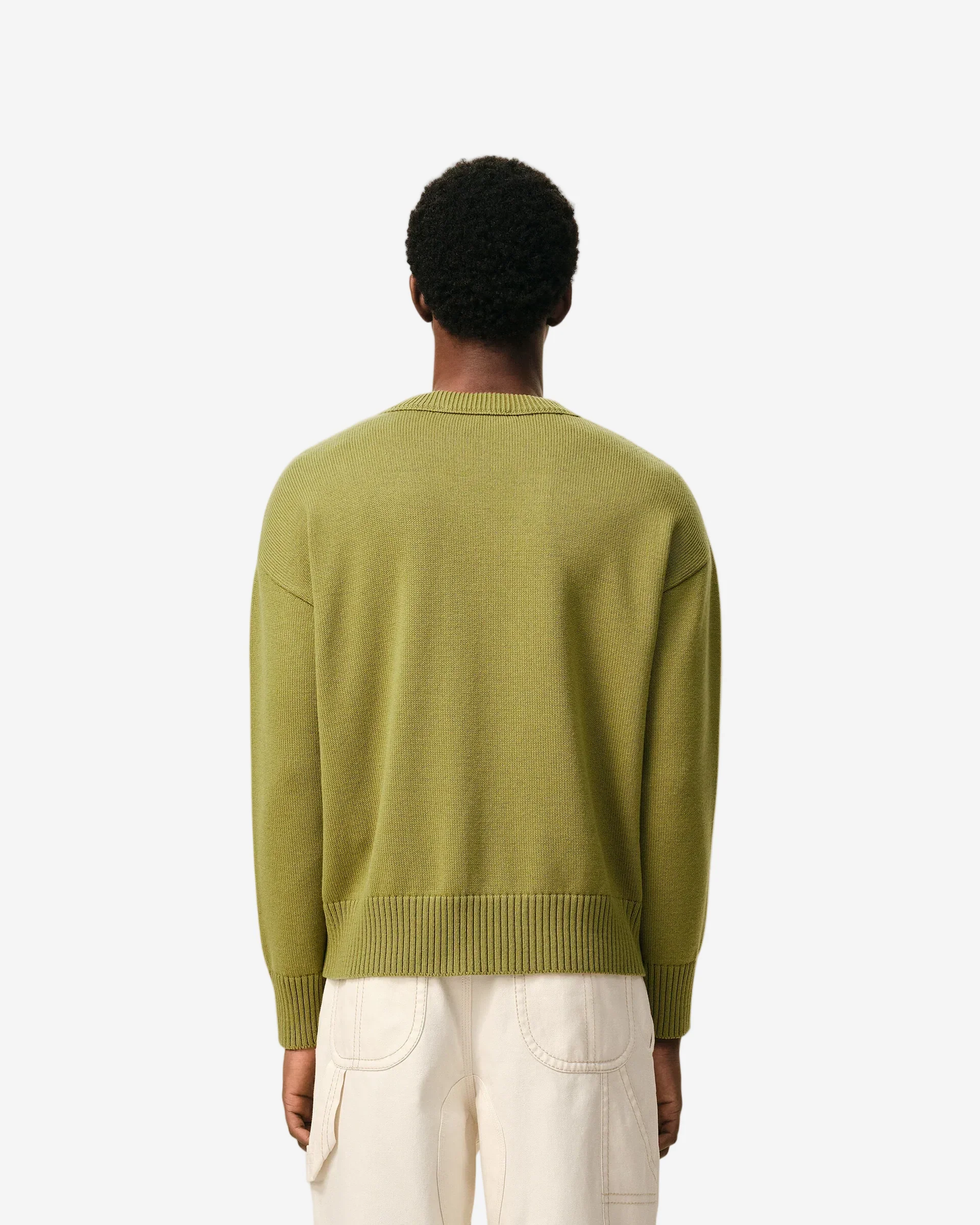 Jersey De Cuello Redondo De Lana Y Algodón Verde Ami De Coeur Unisex - Image 5