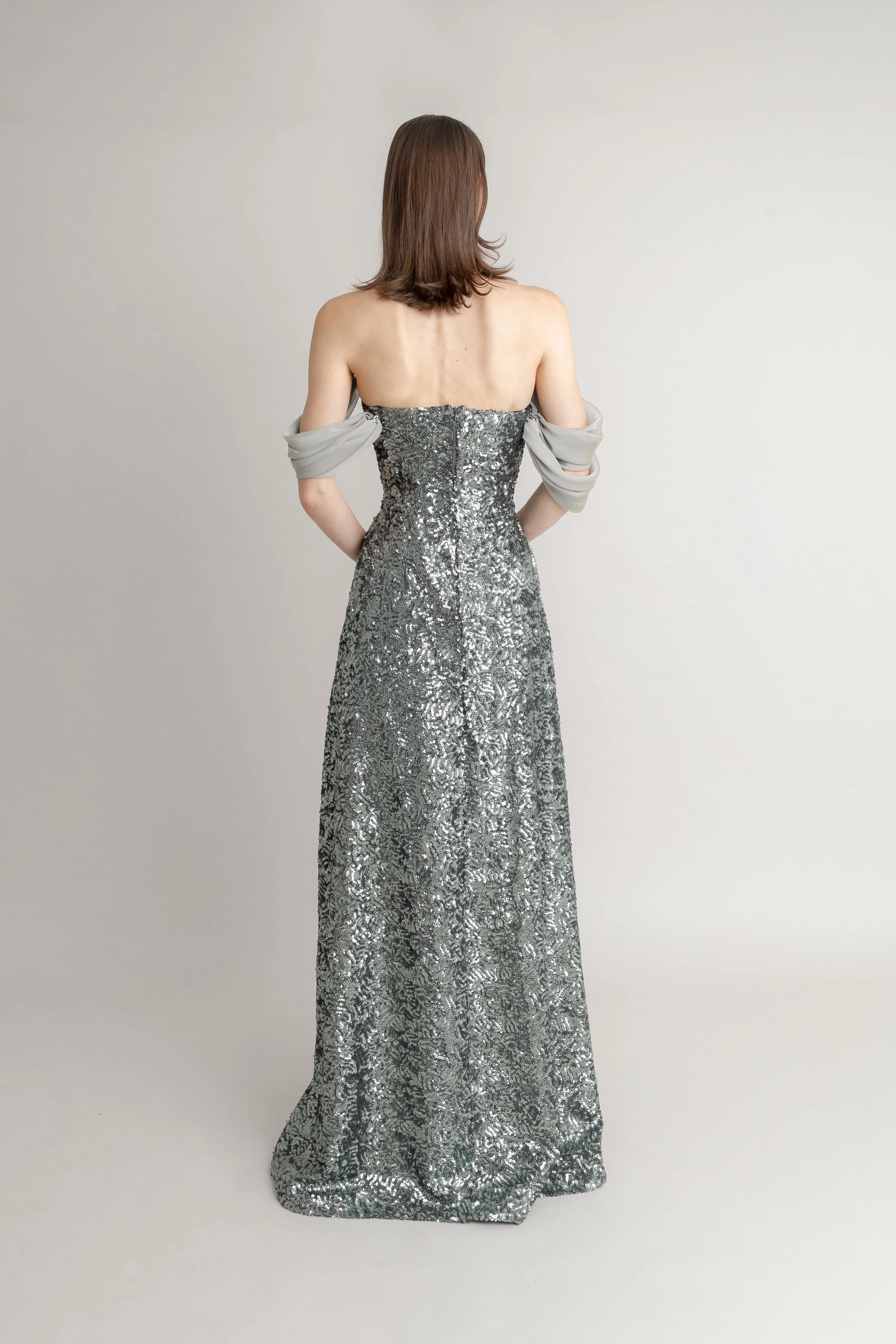 Maxi Vestido Plomo Verde - Image 3