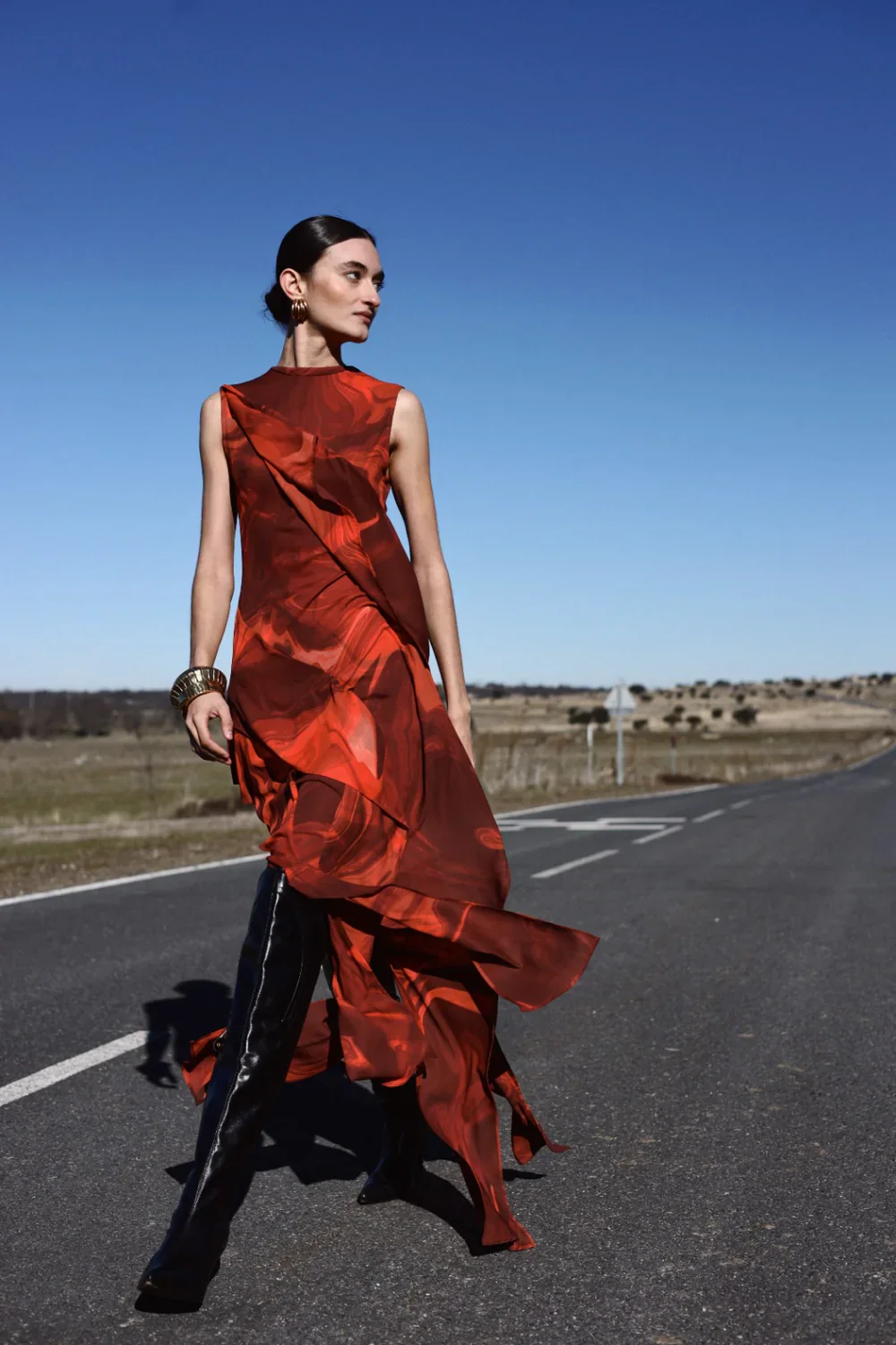 Midi Vestido Printed Volant - Image 4