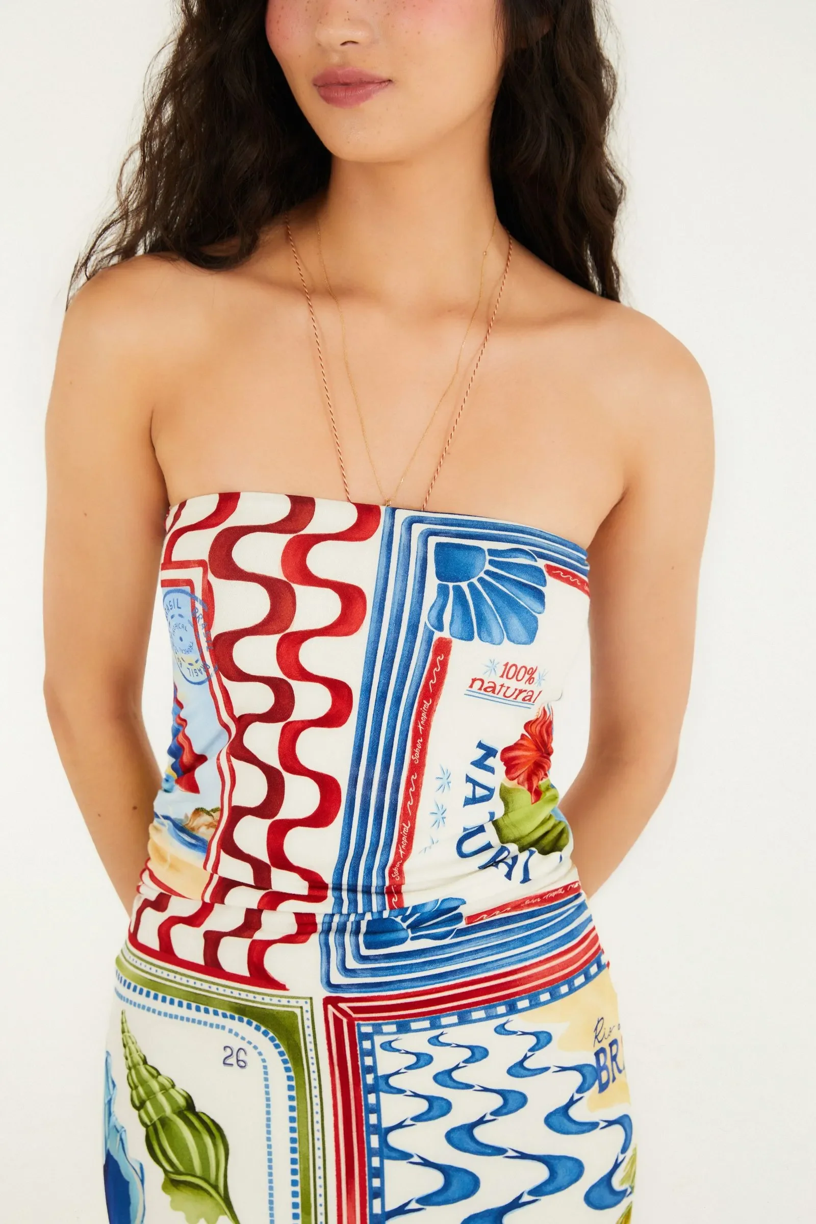 Midi Vestido Sem Alca Selo Praiano - Image 5