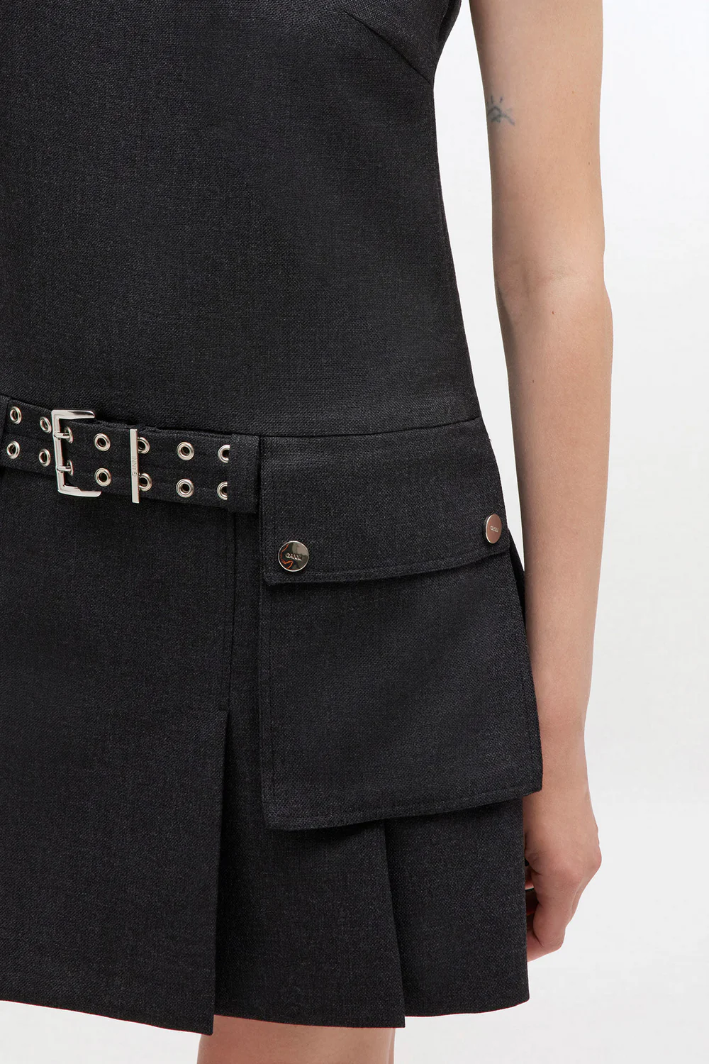 Mini Vestido Belted Suiting Wool - Image 2