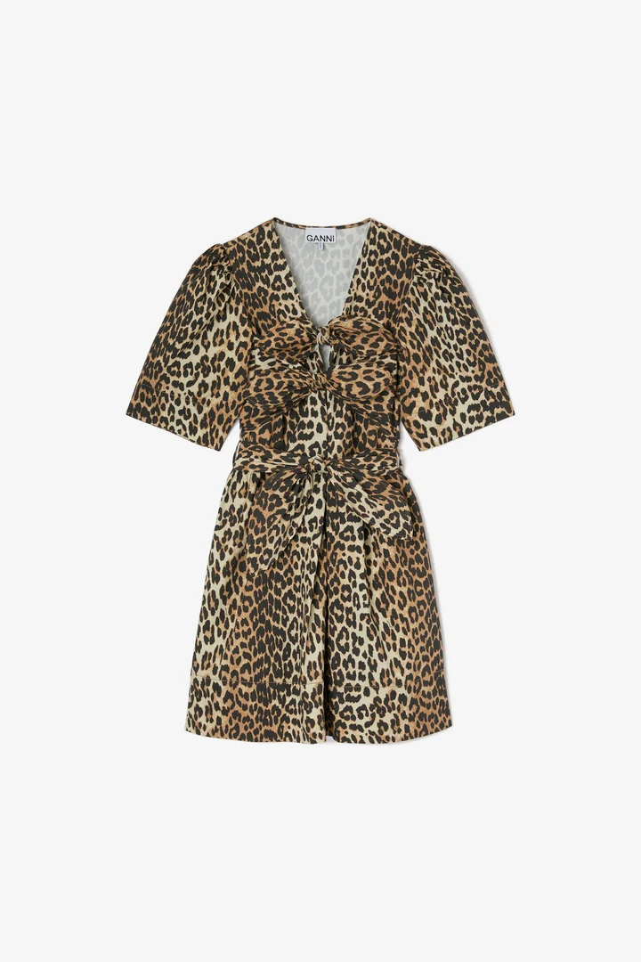 Mini Vestido Cottom Leopard