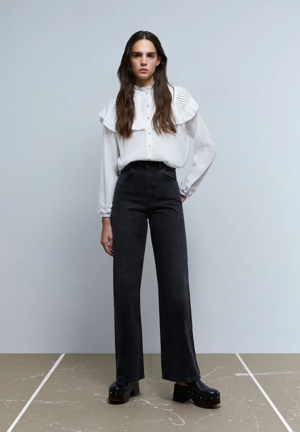 Pantalon Denim Strass
