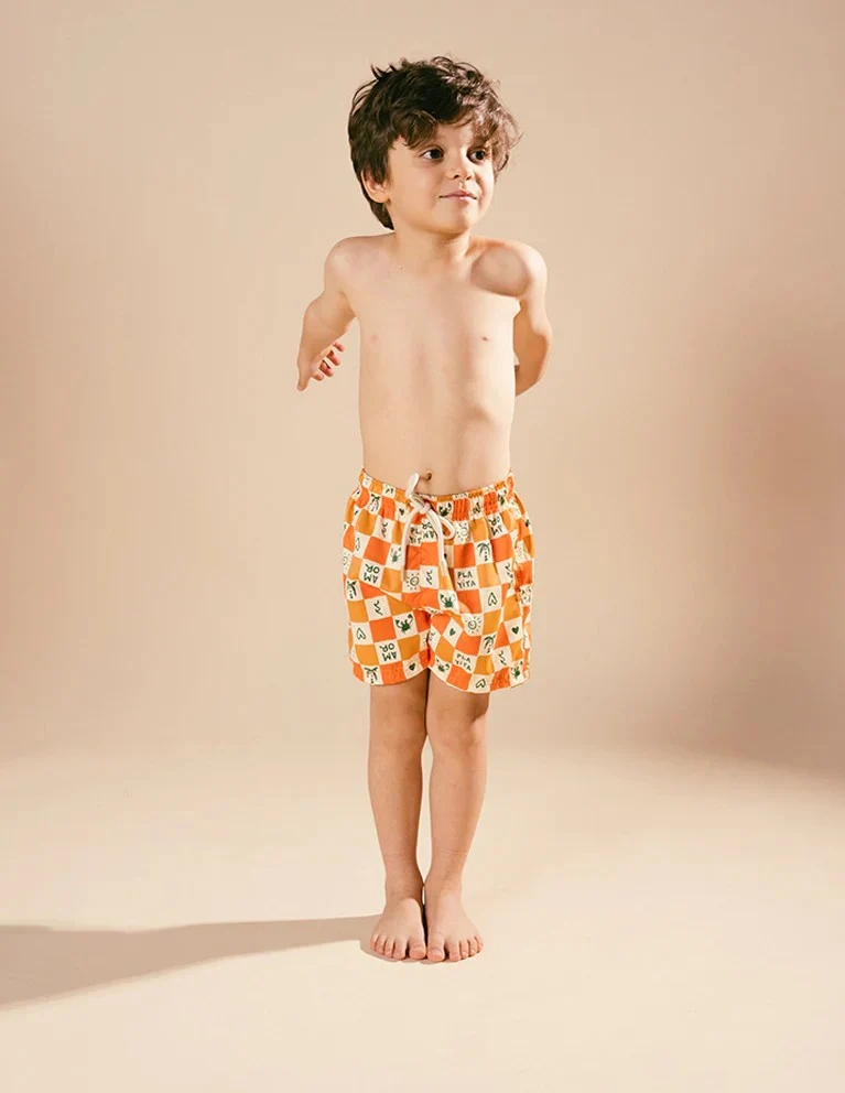 Pantaloneta De Baño Cuadritos Playeros - Image 2