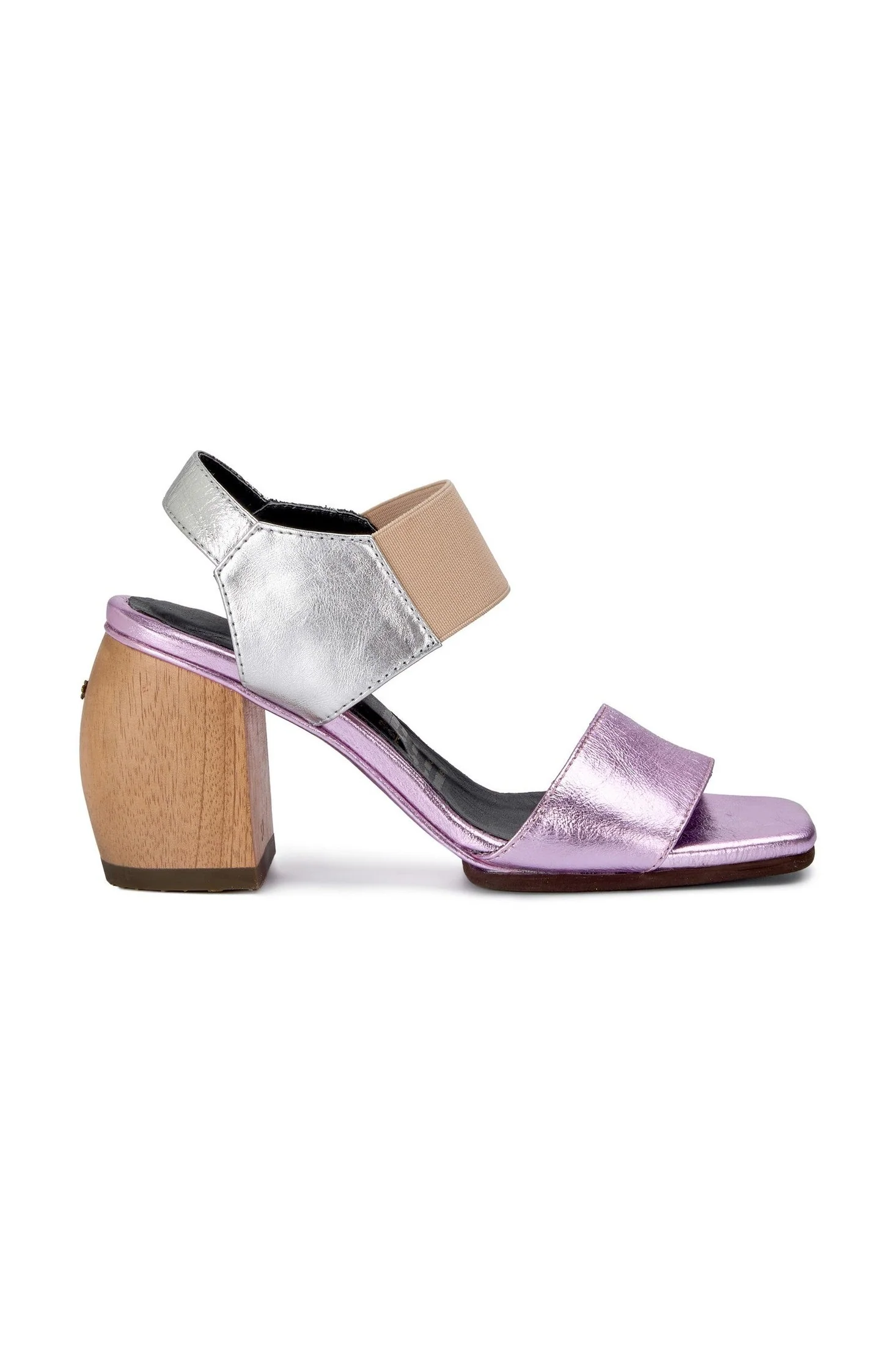 Sandalia Letrista Rosado Plata