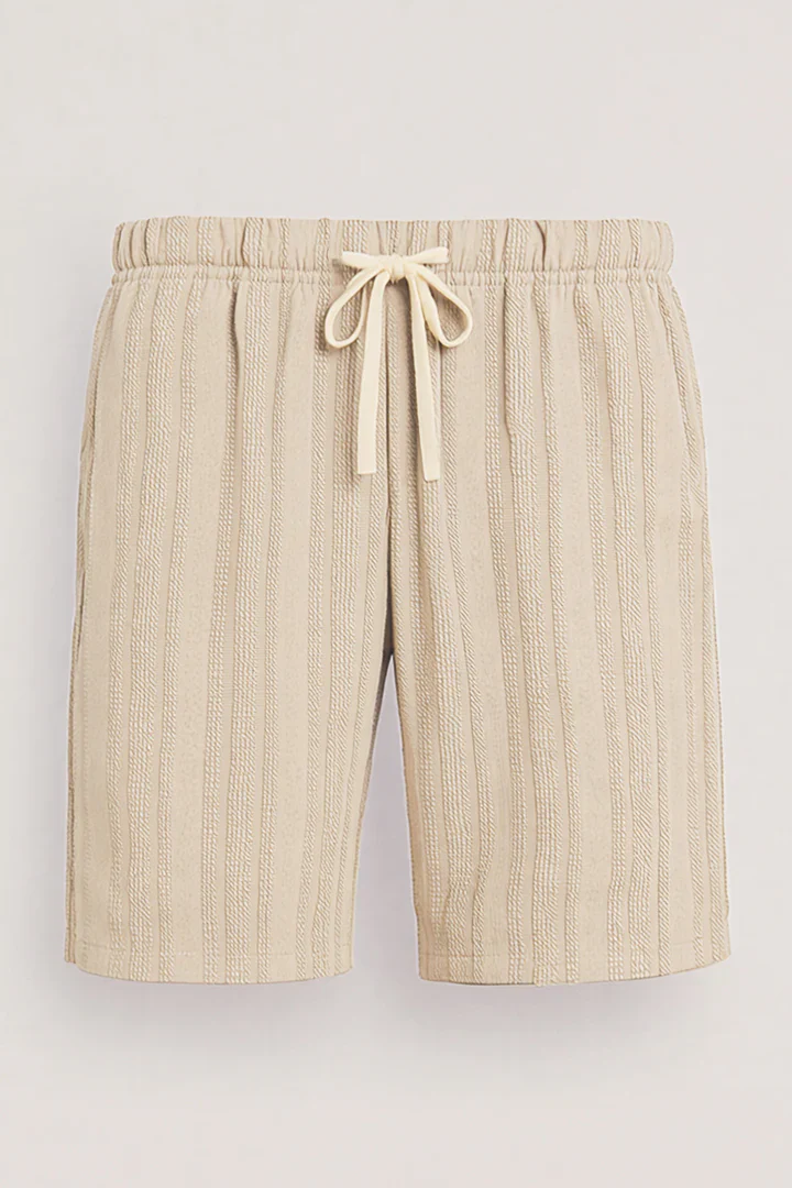 Short Tejido Rayas Beige Trenzado - Image 2