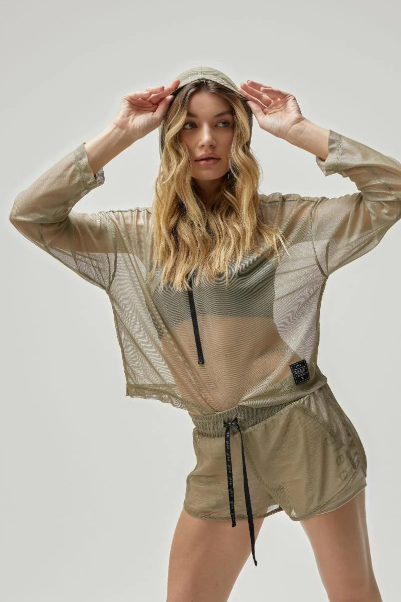 Hoodie con Capucha en Malla Translucida - Image 3