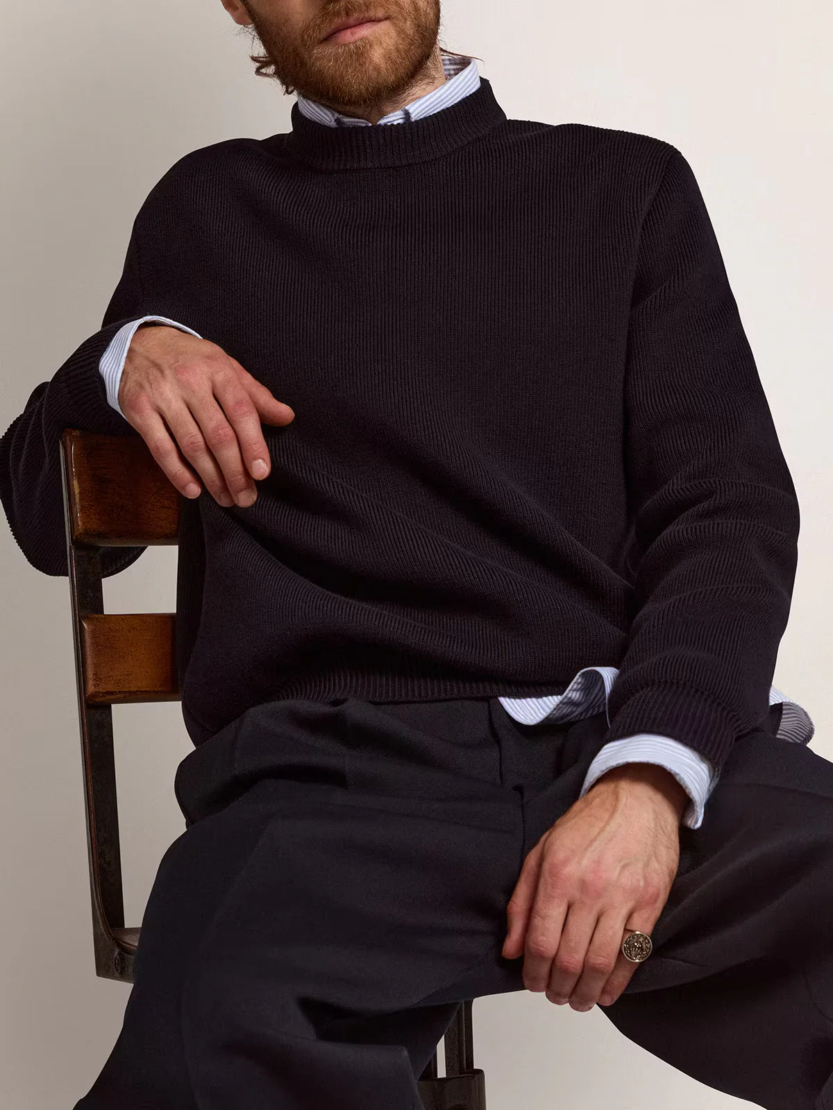 Sweater Golden Knit Crew Neck With Logoyarn - Image 5