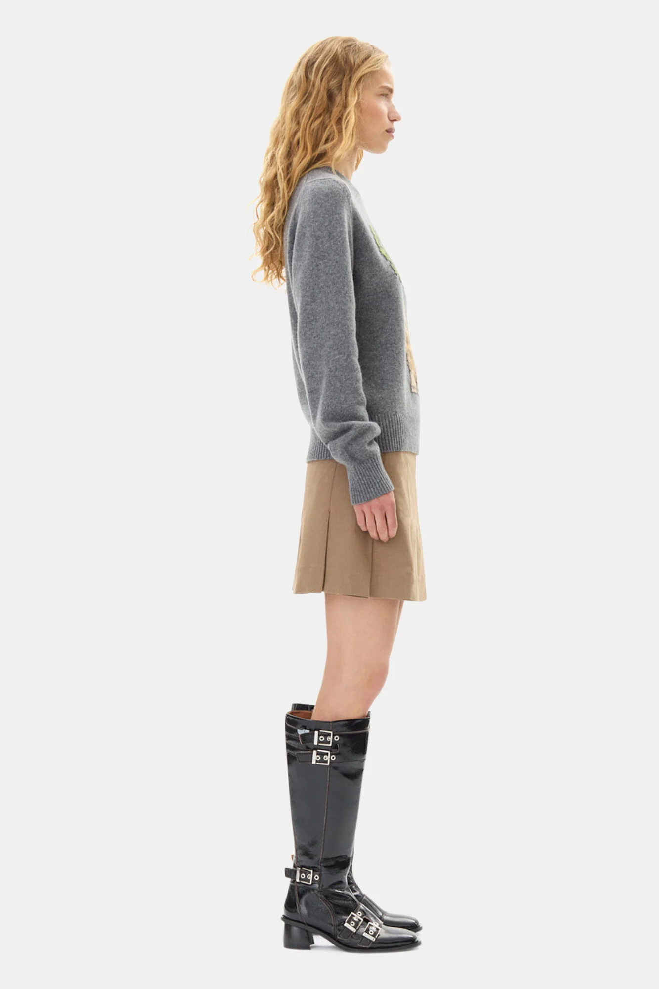 Sweater Graphic Wool Mix Bunny Crewneck - Image 3