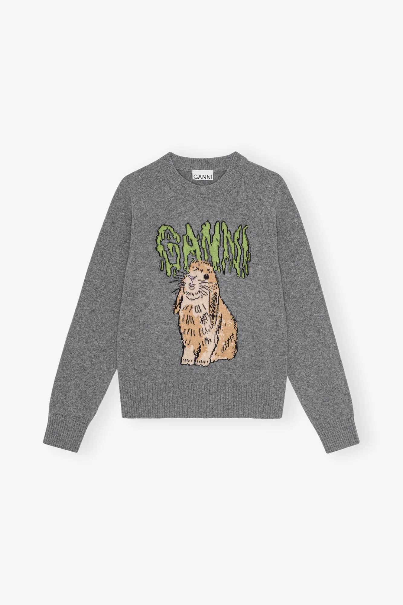 Sweater Graphic Wool Mix Bunny Crewneck - Image 4