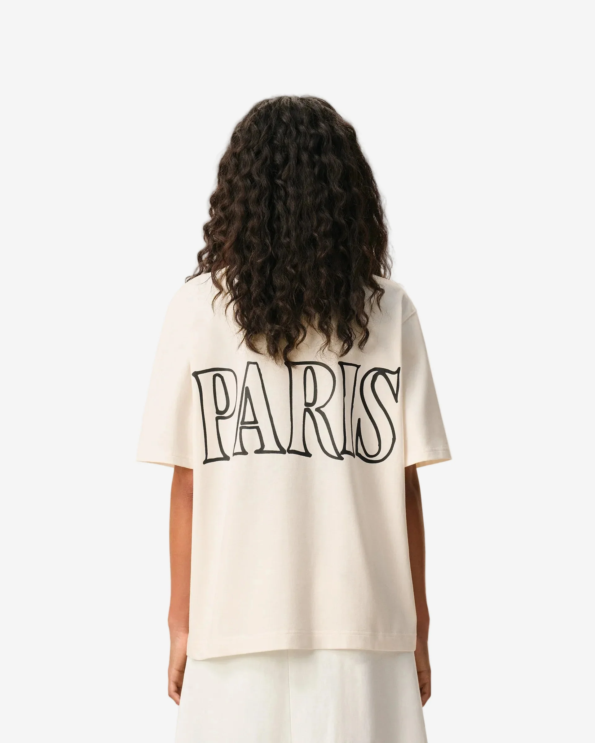 T-Shirt Blanca De Algodón Con Estampado Ami Paris Unisex - Image 4
