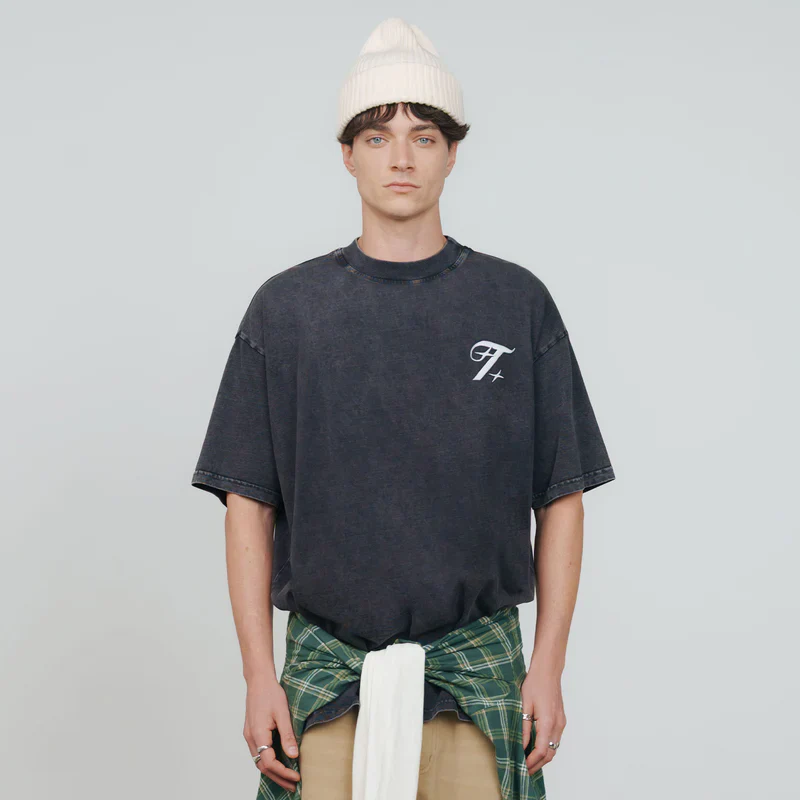 T-Shirt Oversize Shadow Negro Lavado - Image 2
