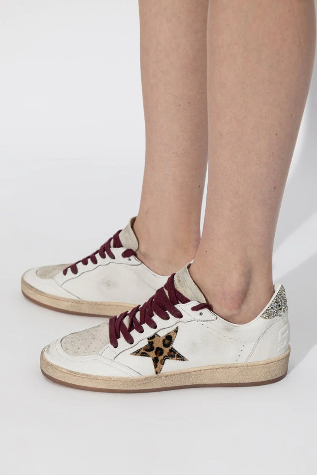 Tenis Golden Goose Ballstar Nappa Horsy Star Glitter Heel Mujer - Image 4