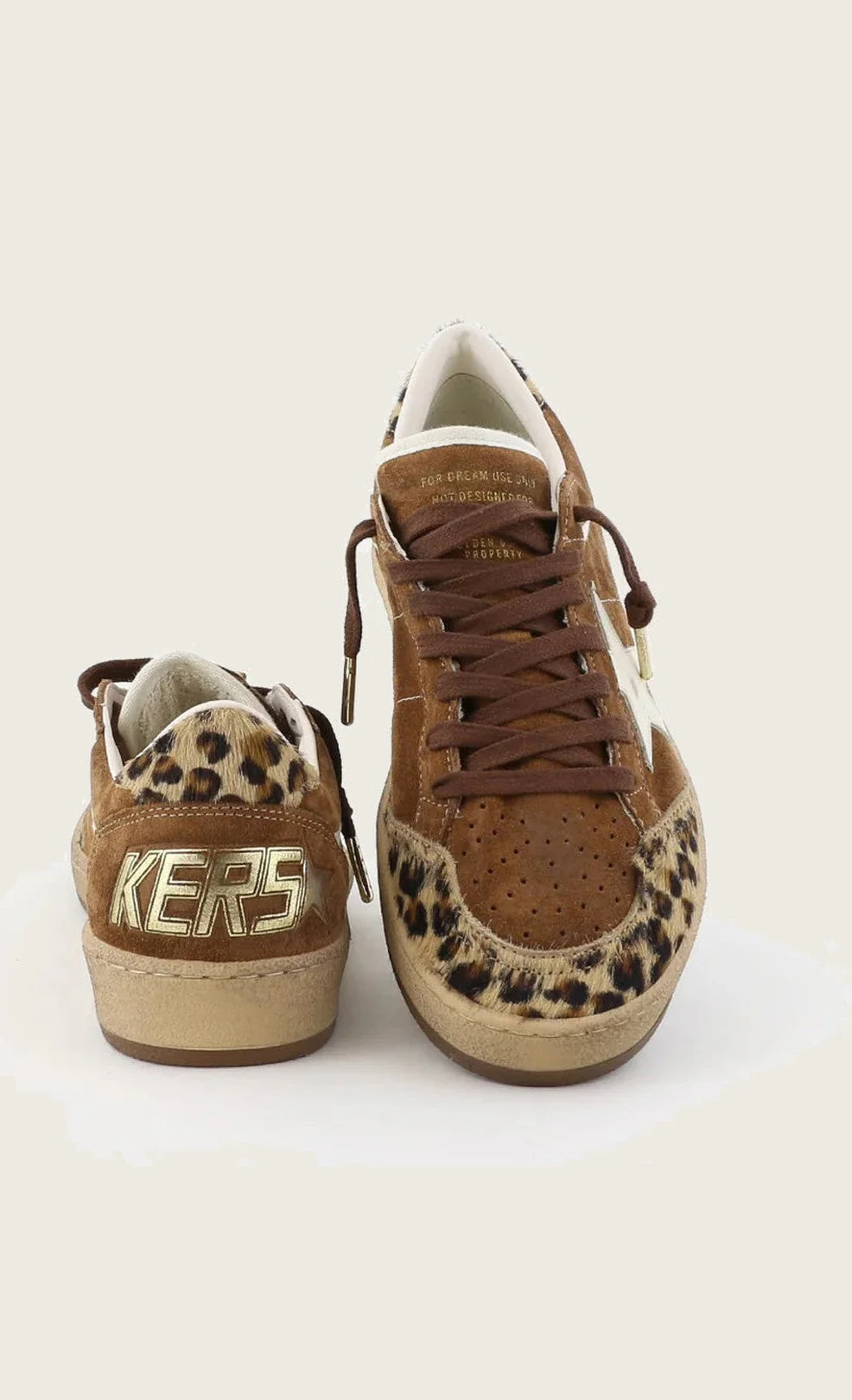 Tenis Golden Goose Ballstar Suede  Horsy Toe And Heel Glitter Star Mujer - Image 3