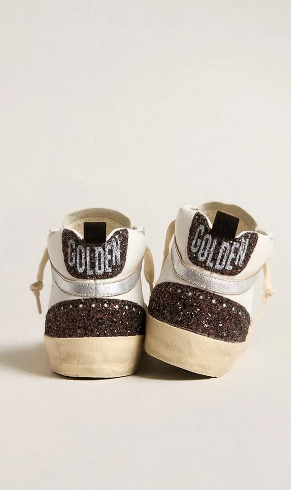 Tenis Golden Goose Mujer Mid Star Leather Upper And Toe Glitter Star - Image 4