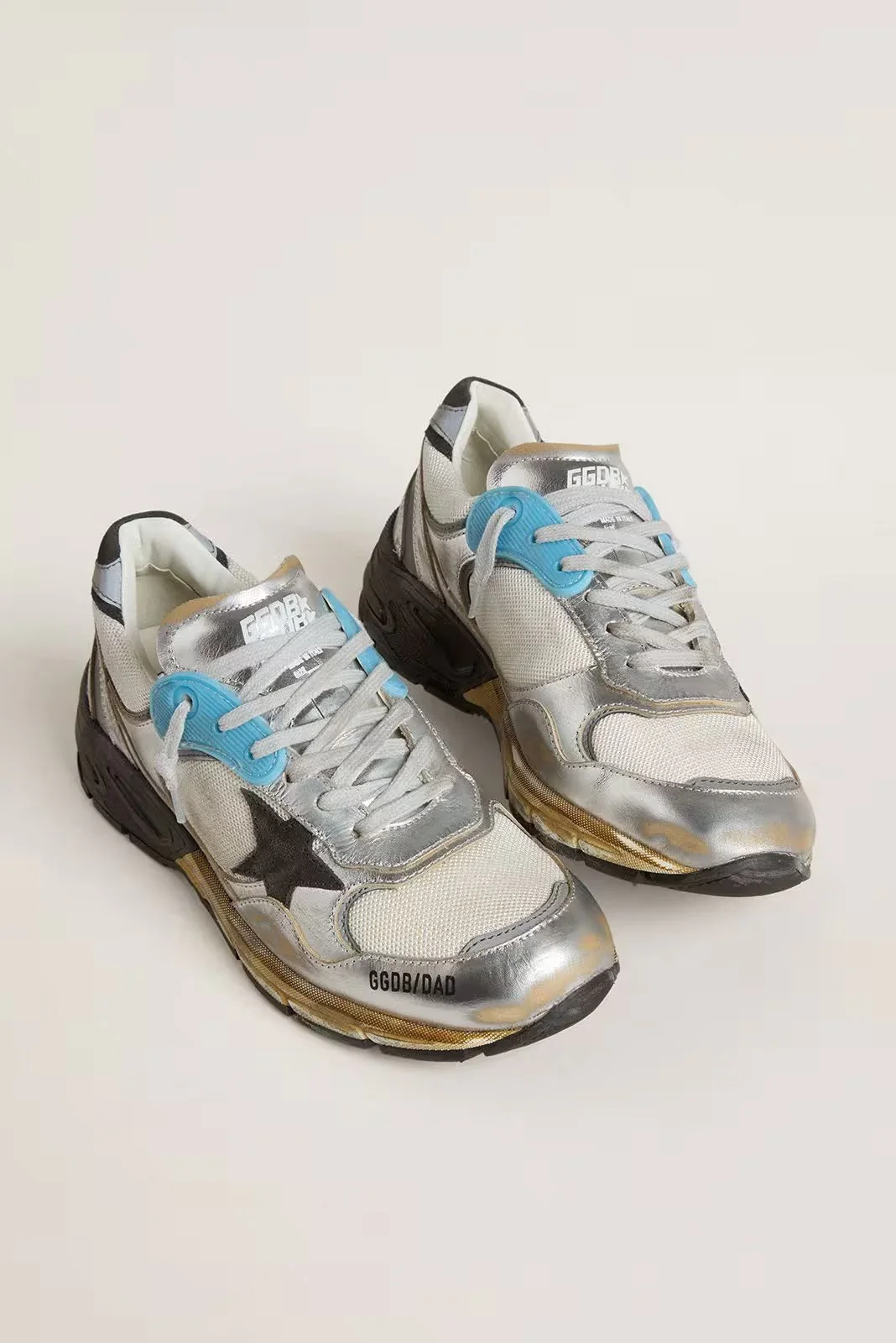 Tenis Golden Goose Running Dad Mesh And Laminated Leather Mujer - Image 2