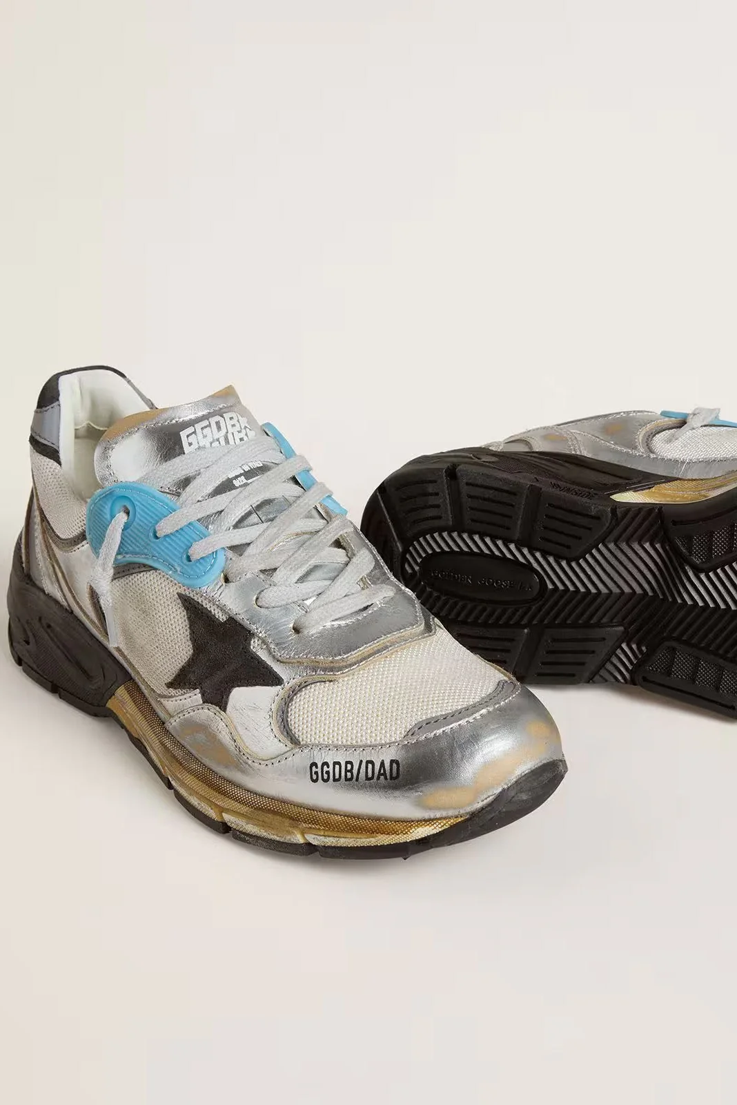 Tenis Golden Goose Running Dad Mesh And Laminated Leather Mujer - Image 3