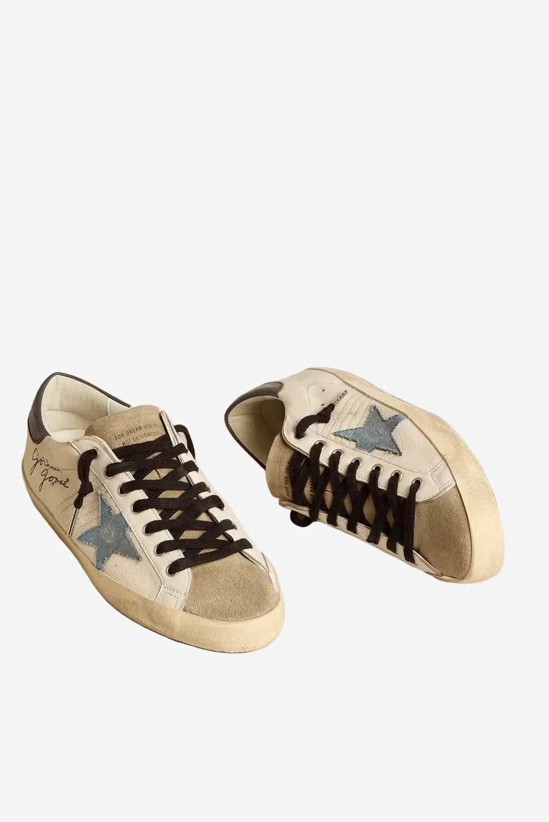 Tenis Golden Goose Super Star Classic Suede Toe And Tongue Denim Star Hombre - Image 2