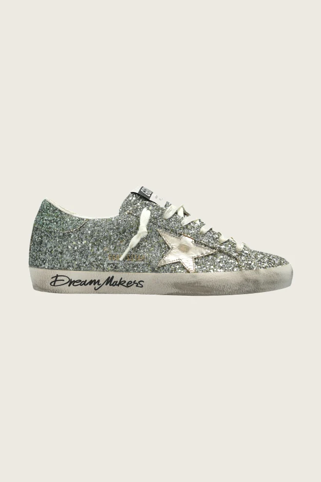 Tenis Golden Goose Super Star Glitter Laminated Star Mujer