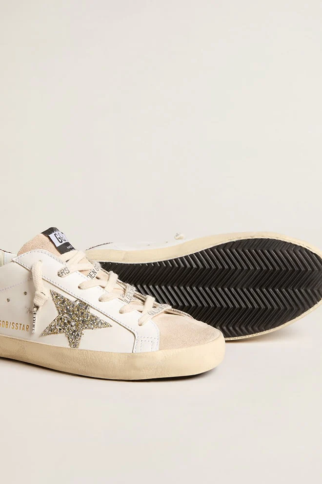Tenis Golden Goose Super-Star Leath Glitter Star Spur Suede Mujer - Image 3